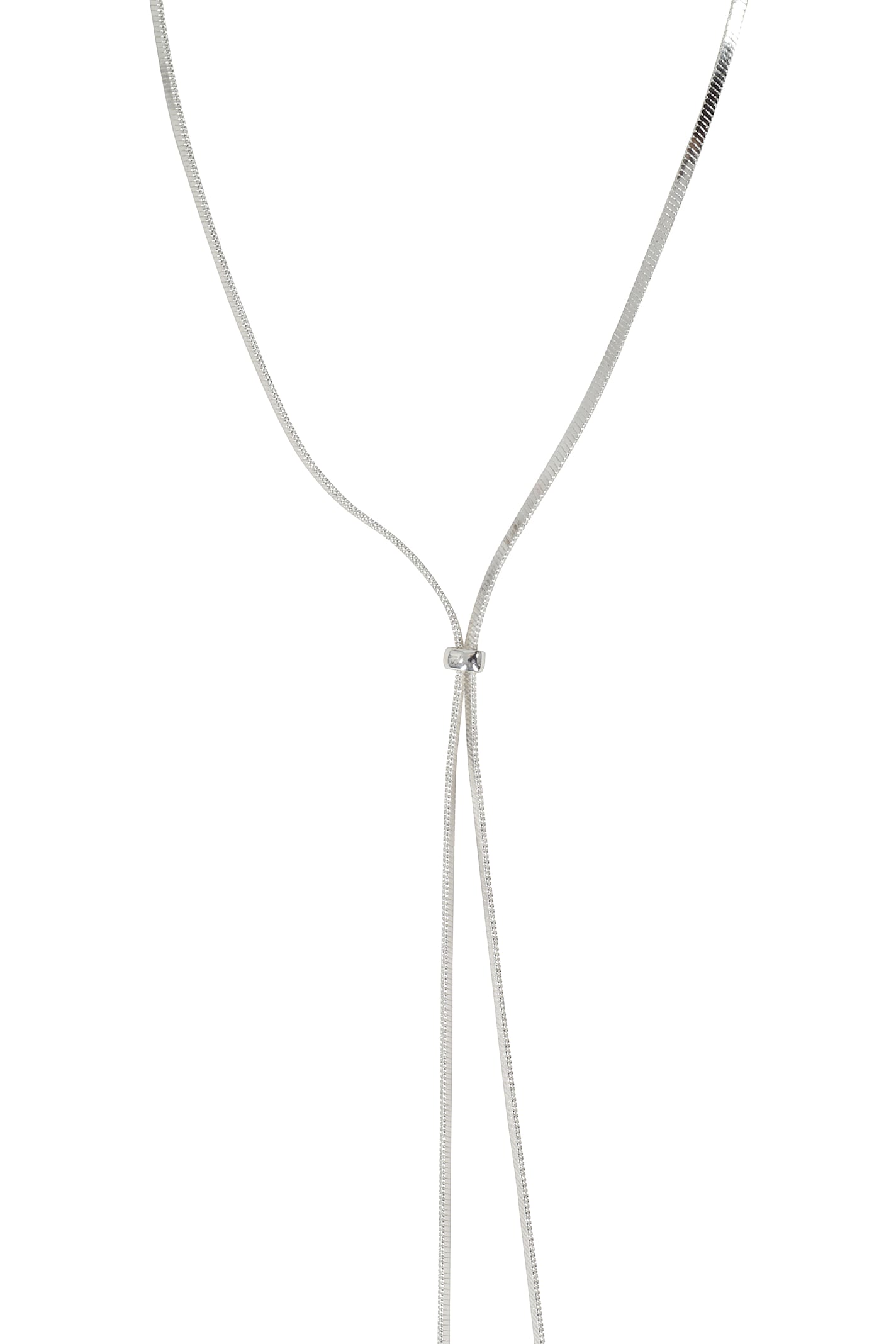 Federica Tosi Long Silver-plated Bronze Necklace With Adjustable Knot Detail In Silver