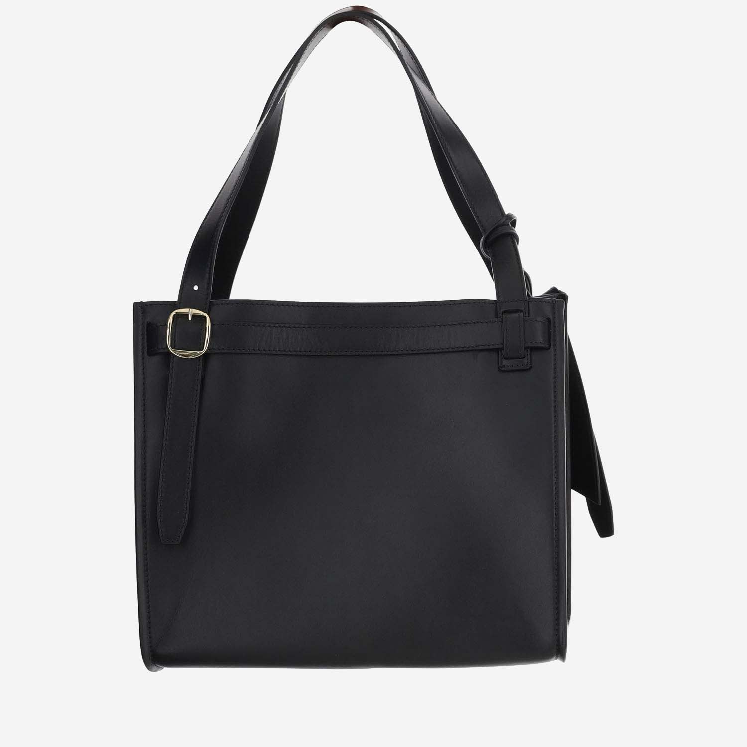 Shop Coperni Cabas Leather Handbag In Black