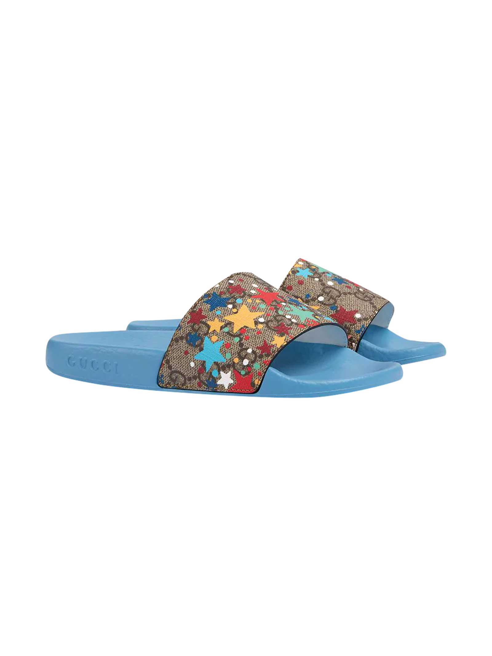 Buy Gucci Blue Slippers online, shop Gucci shoes with free shipping