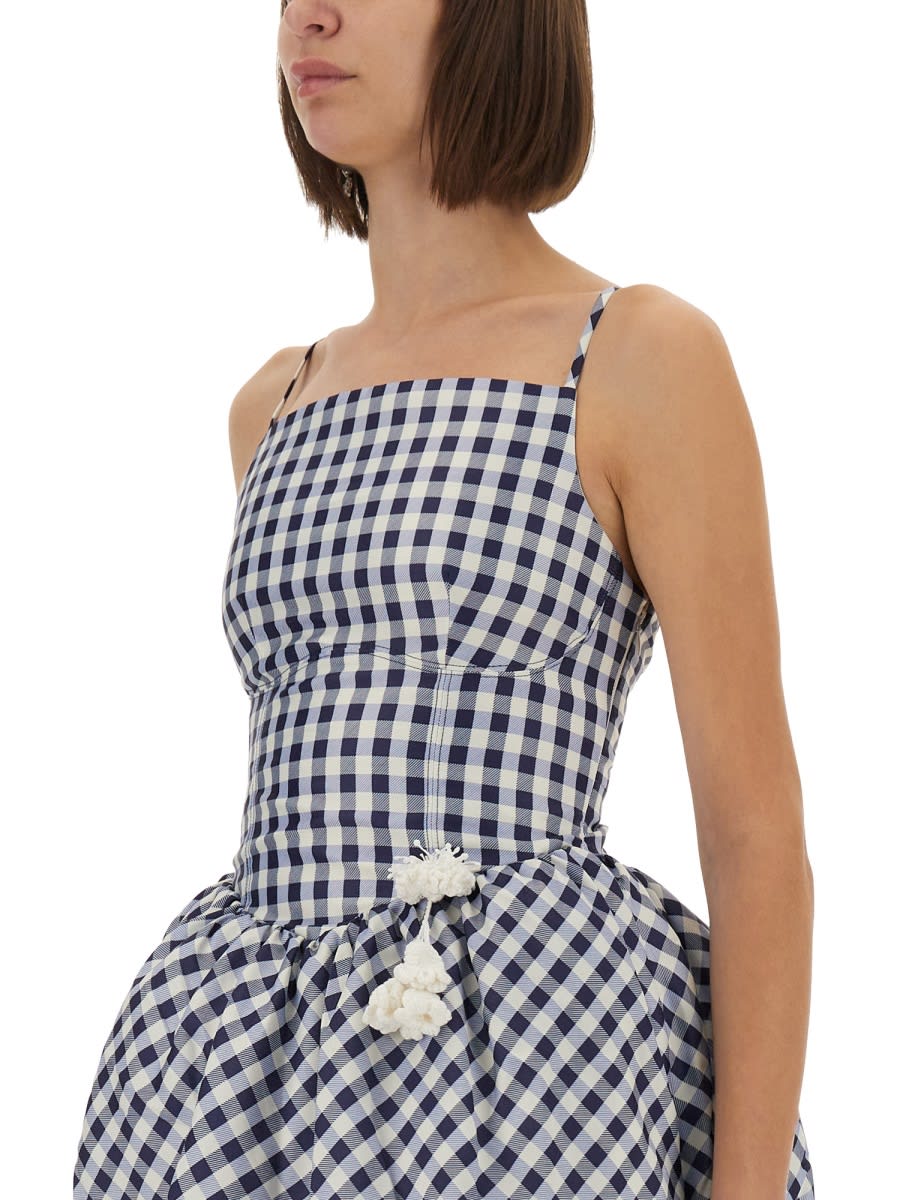 Self-portrait Gingham-pattern Sleeveless Mini Dress In Multi