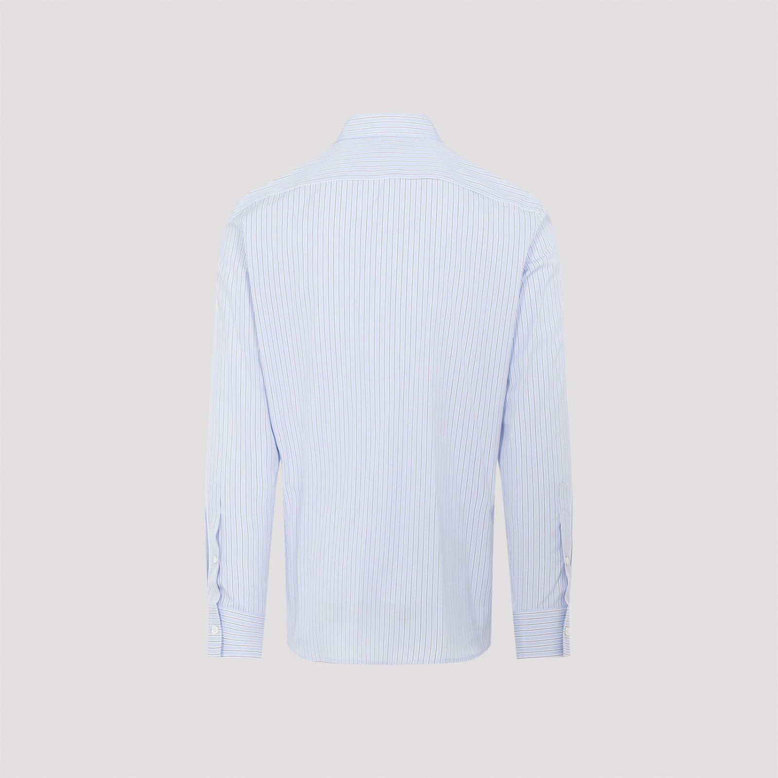 Shop Valentino Regimental Shirt In Riga Azzurra E Bianco