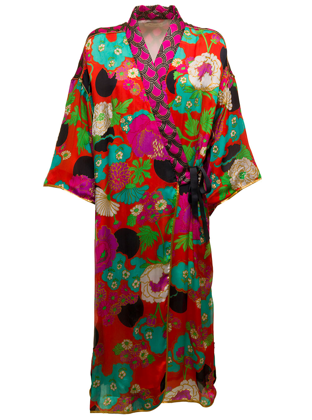 Mes Demoiselles Womans Hooku Viscose Hawaian Tropic Printed Kimono
