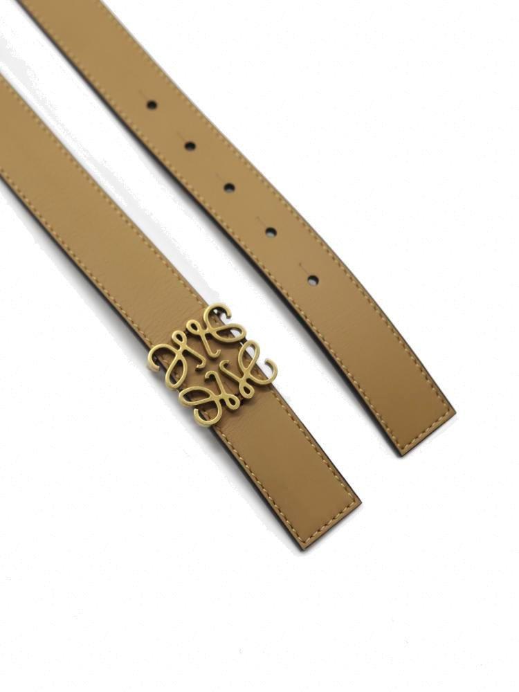 Shop Loewe Anagram Buckle Reversible Belt In Warm Desert Light