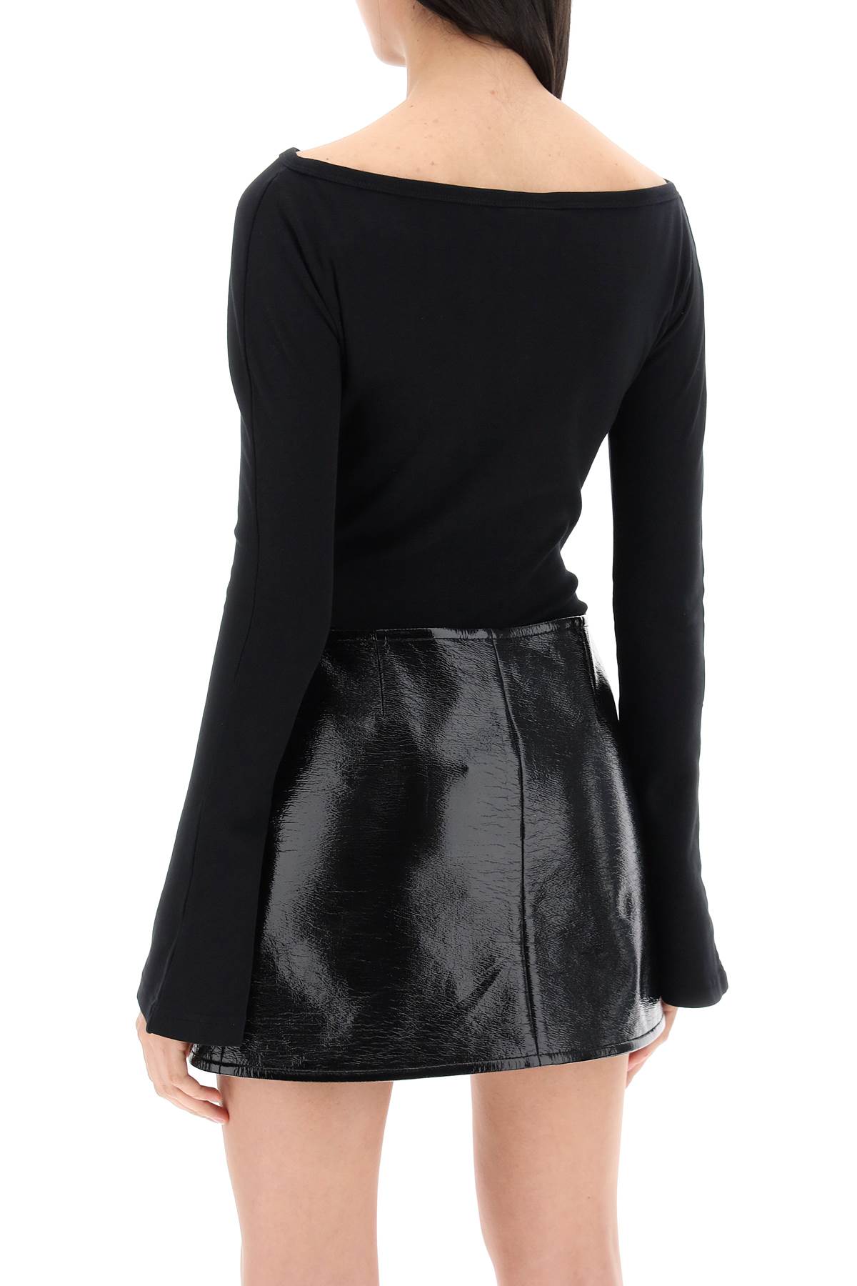 Shop Courrèges Jersey Body With Cut-out In Black (black)