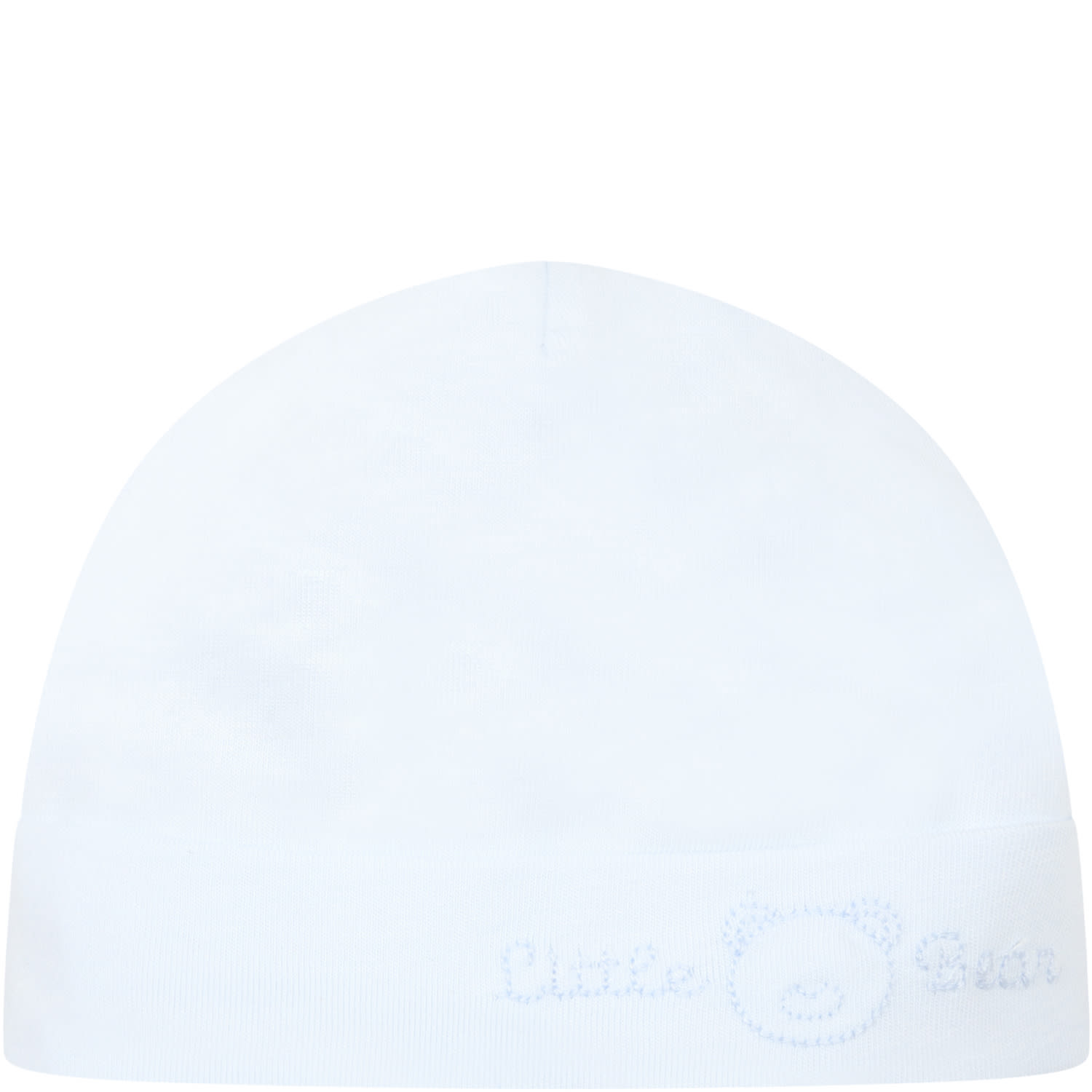 Little Bear Light-blue Hat For Baby Boy With Light Blue Logo