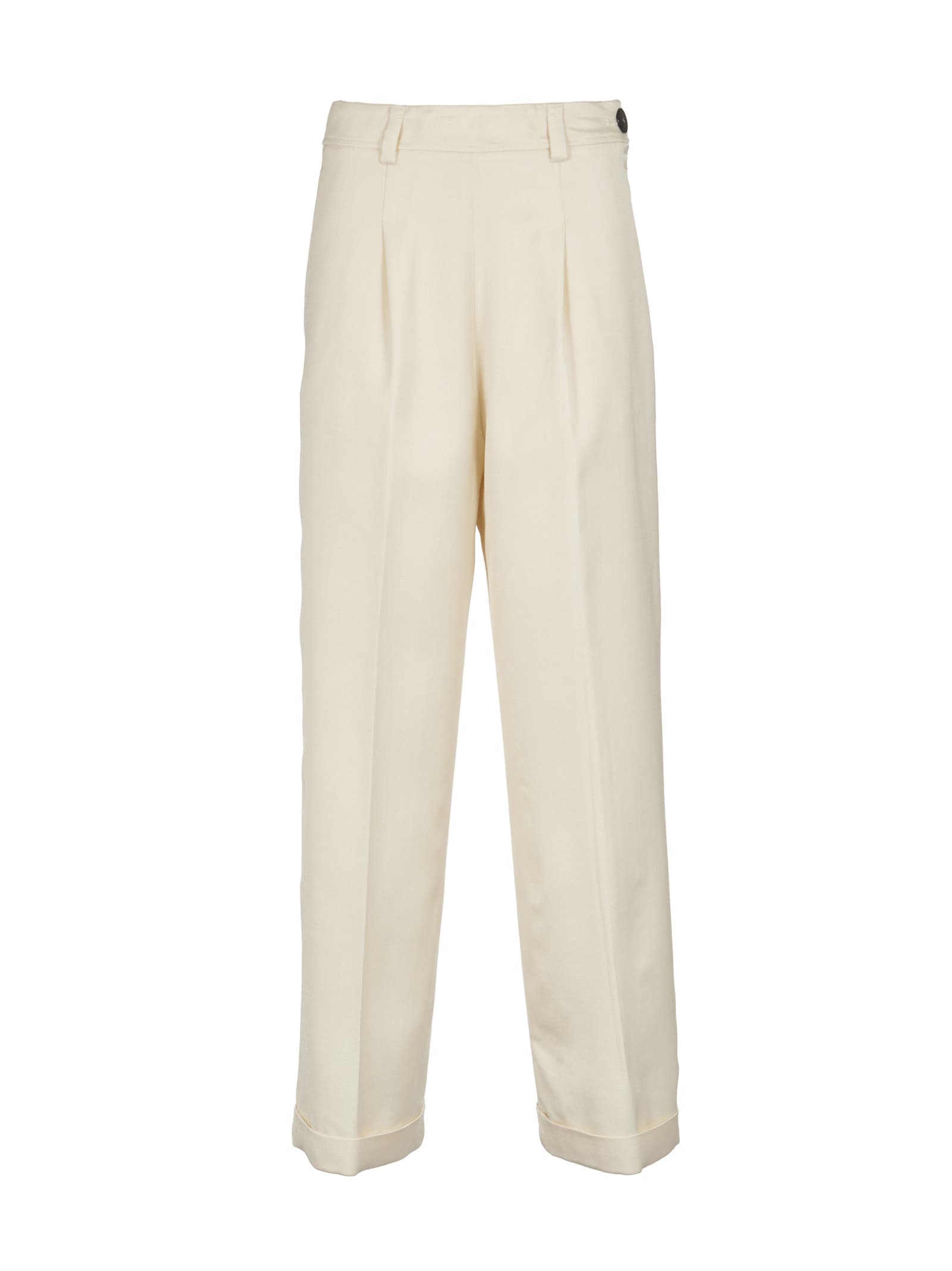 Forte Forte Elasticated Draped Trousers In Ivory