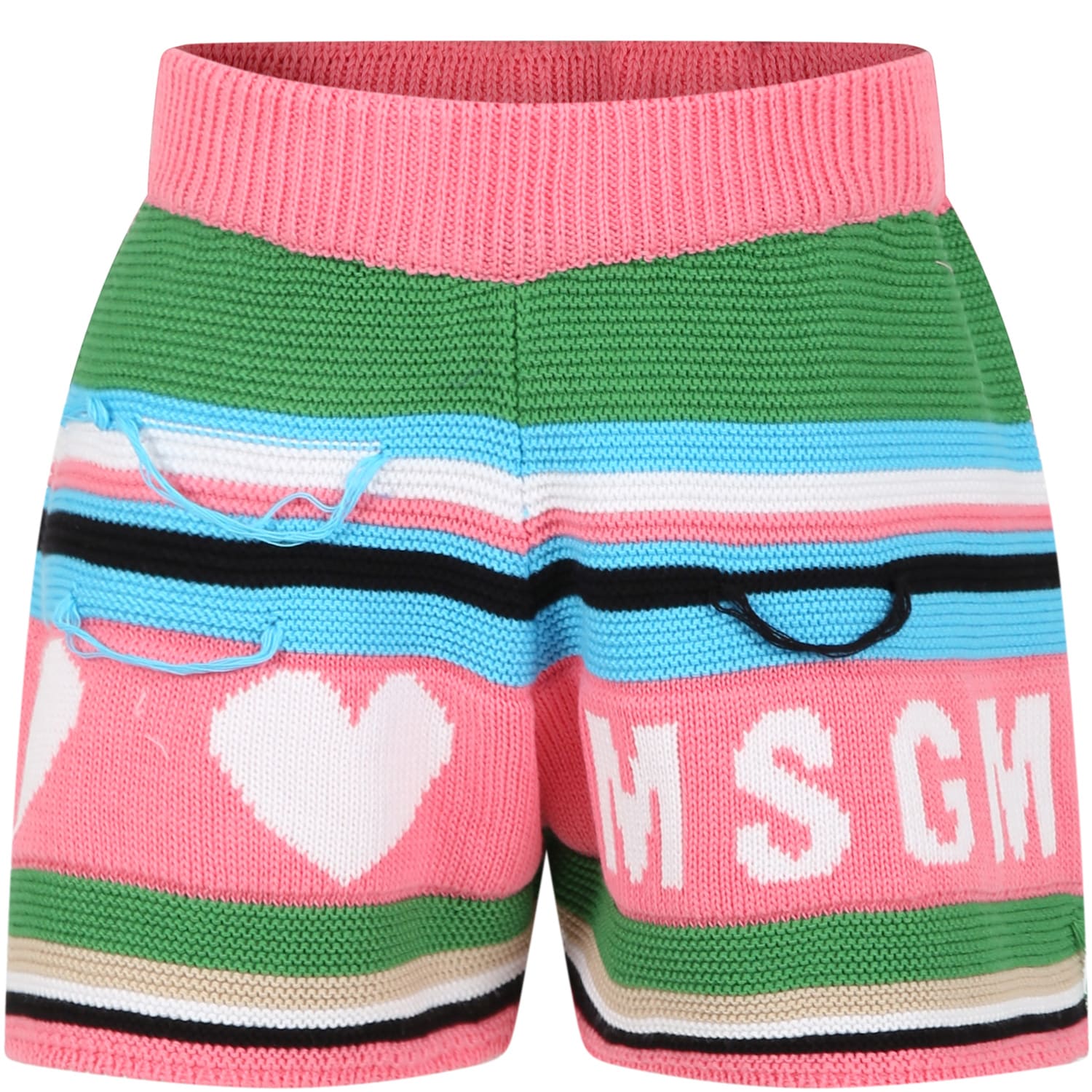 MSGM CASUAL PINK SHORTS FOR GIRL