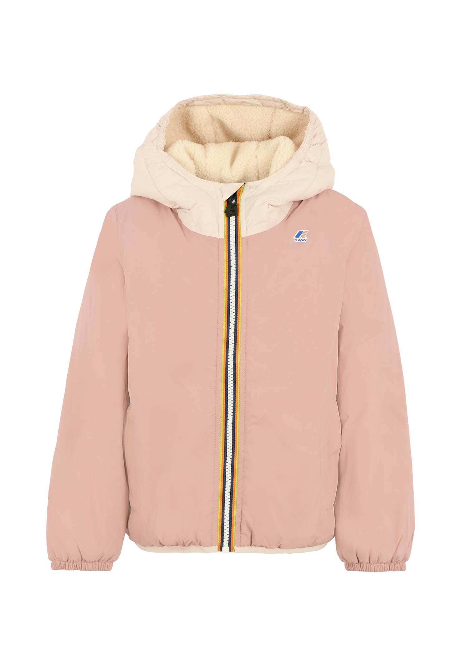 K-way Lily Hooded Fleece-lined Jacket In Pink