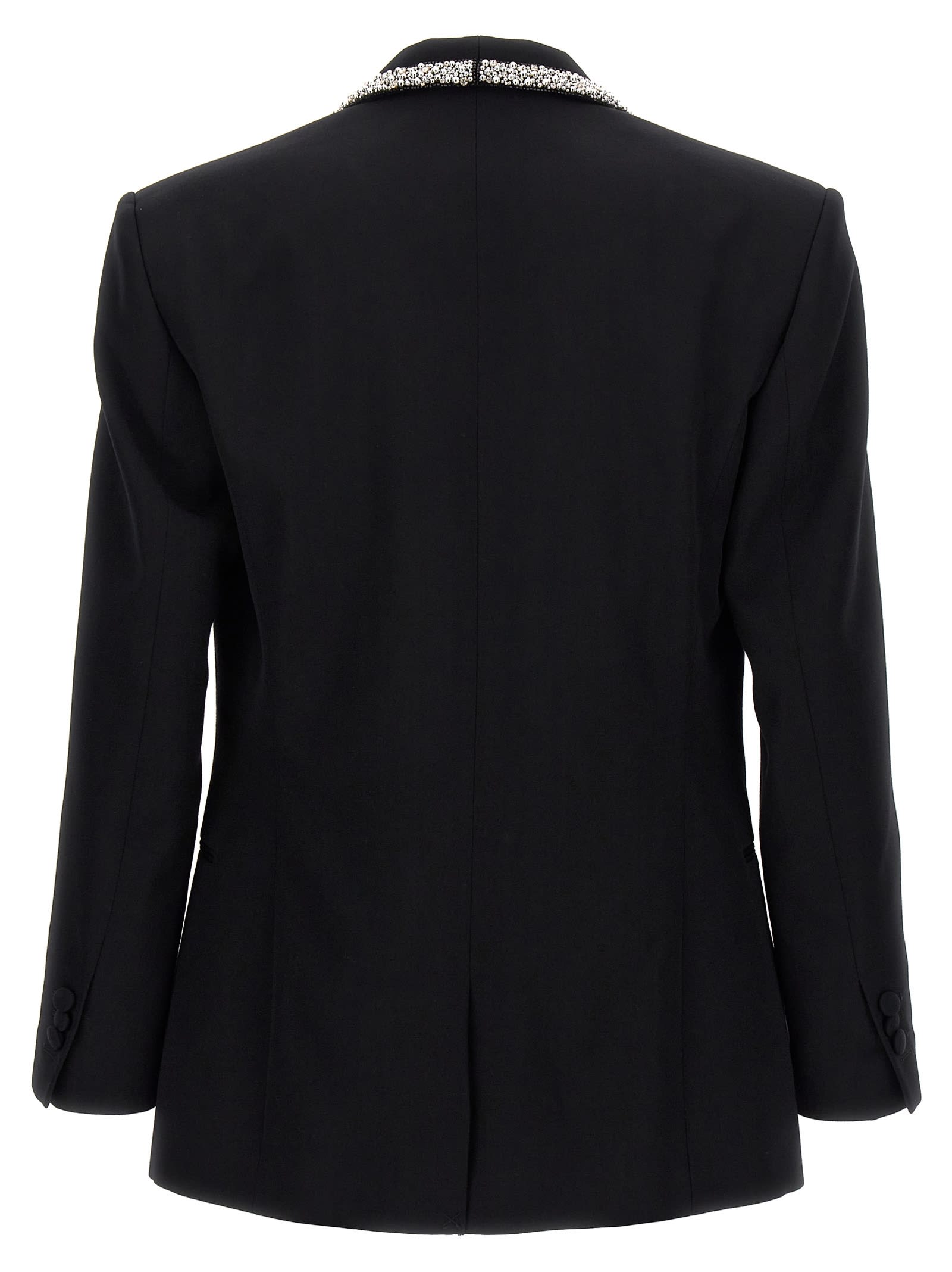 Shop Balmain Strass Piping Blazer In Black