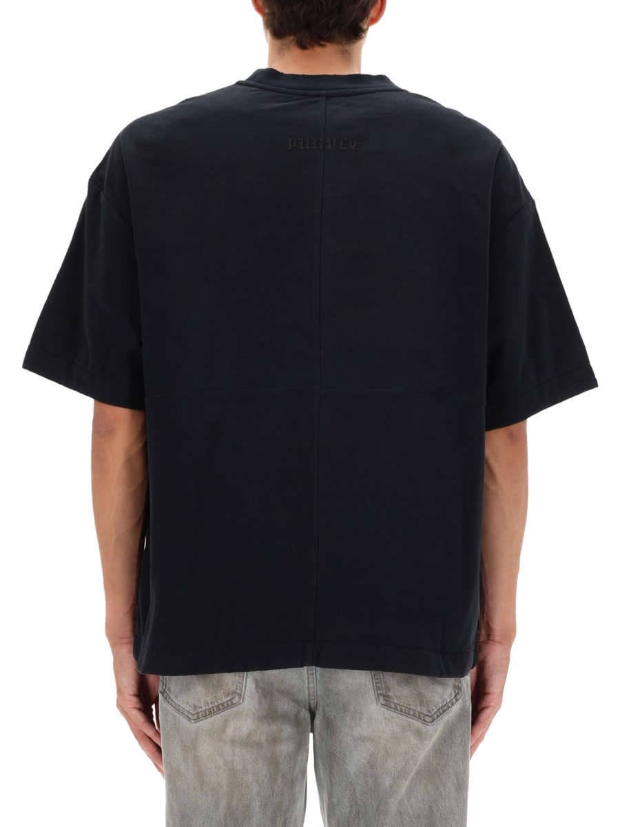 Purple Brand Graphic Relaxed Fit T-shirt With Short Sleeves In Black