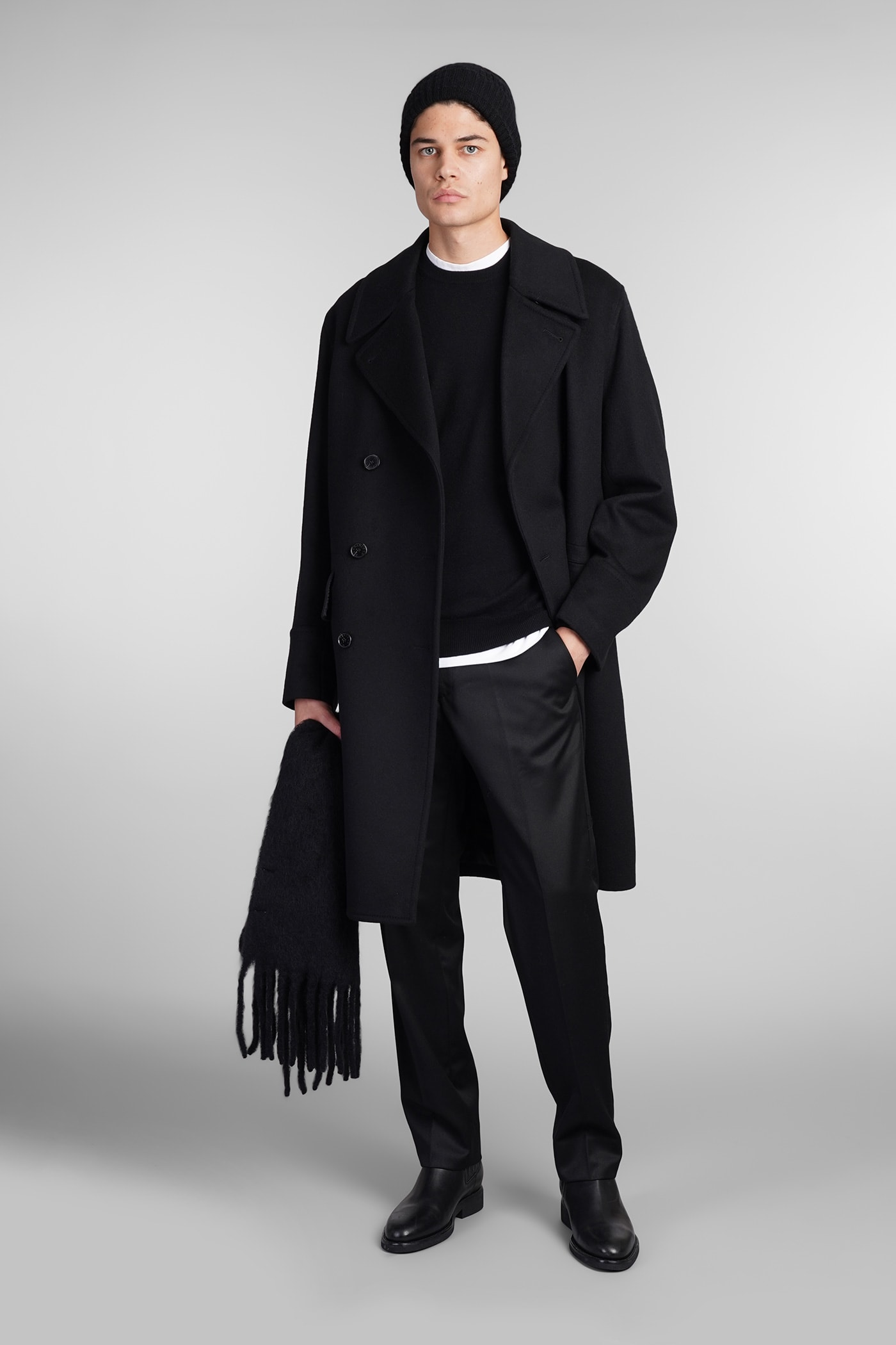 Shop Mackintosh Redford Coat In Black Wool