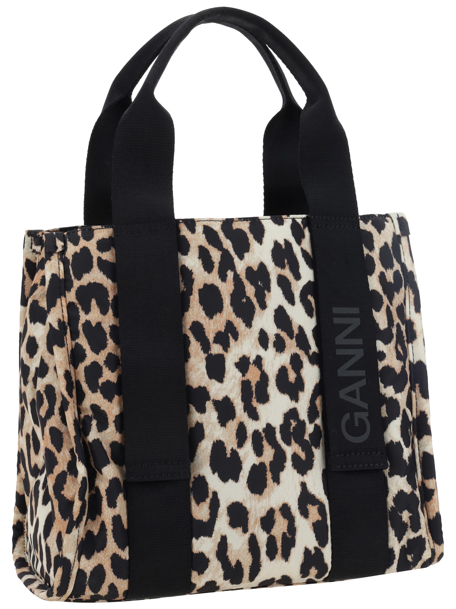 Shop Ganni Recycled Tech Tote Bag In Beige