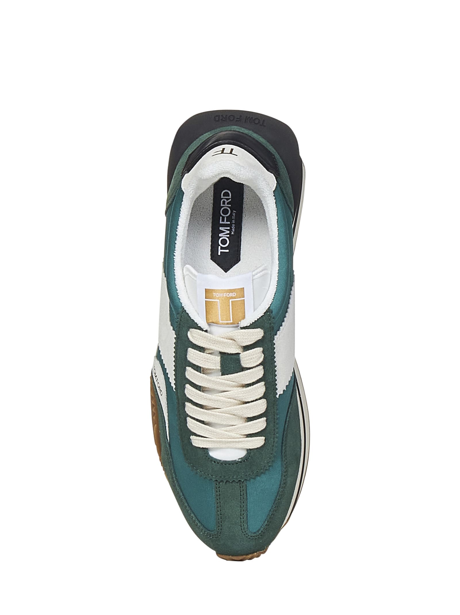 Shop Tom Ford James Sneakers In Green/cream