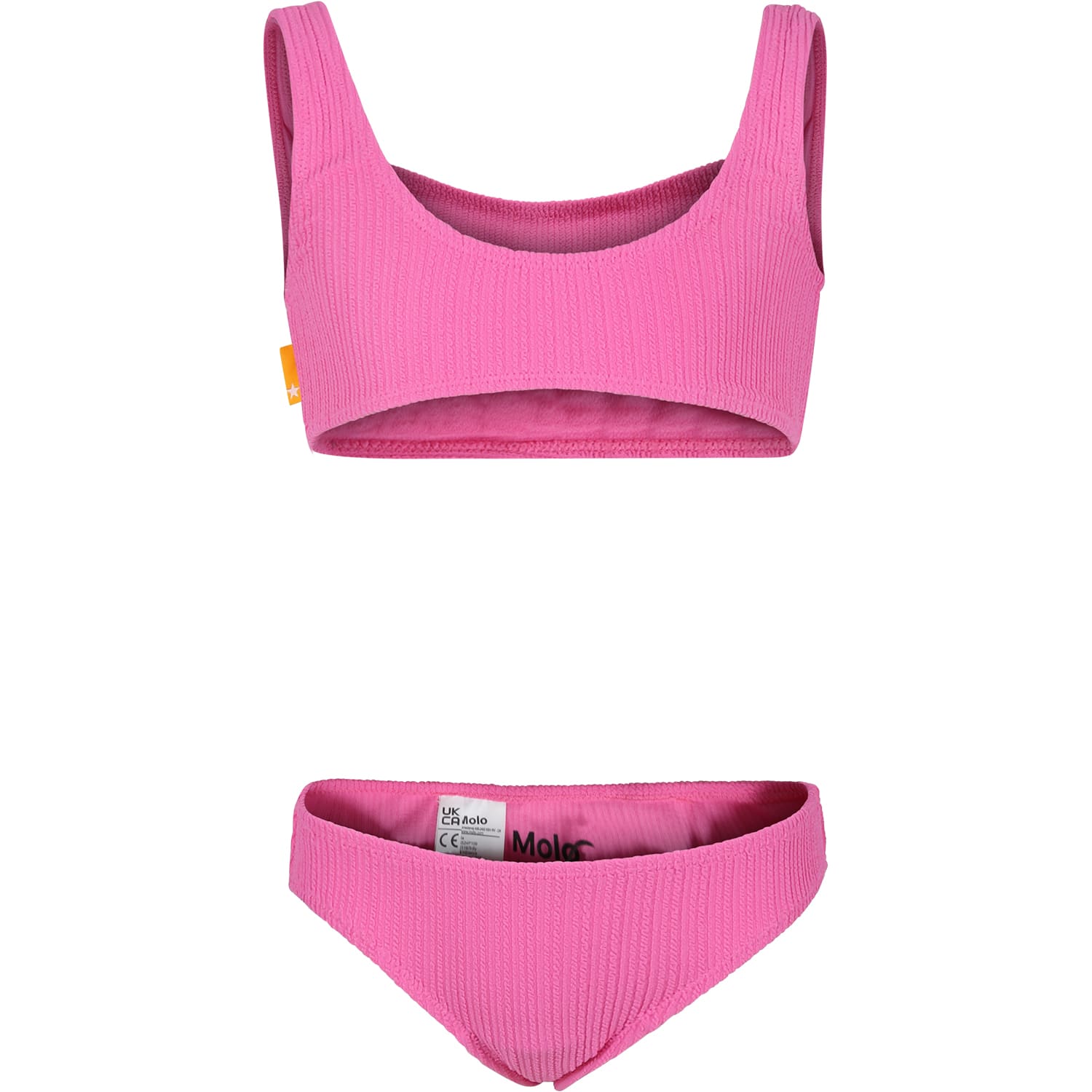 Molo Kids' Fuchsia Bikini For Girl With Logo In Pink