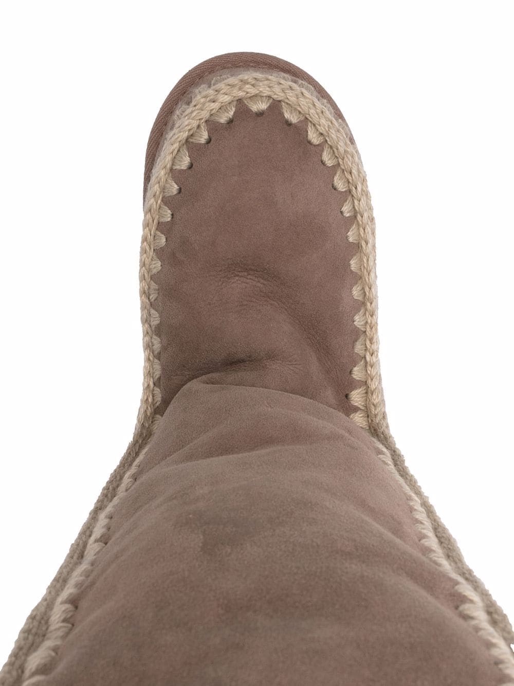 Mou Eskimo 40 Low Heels Boots In Taupe Suede In Taupe