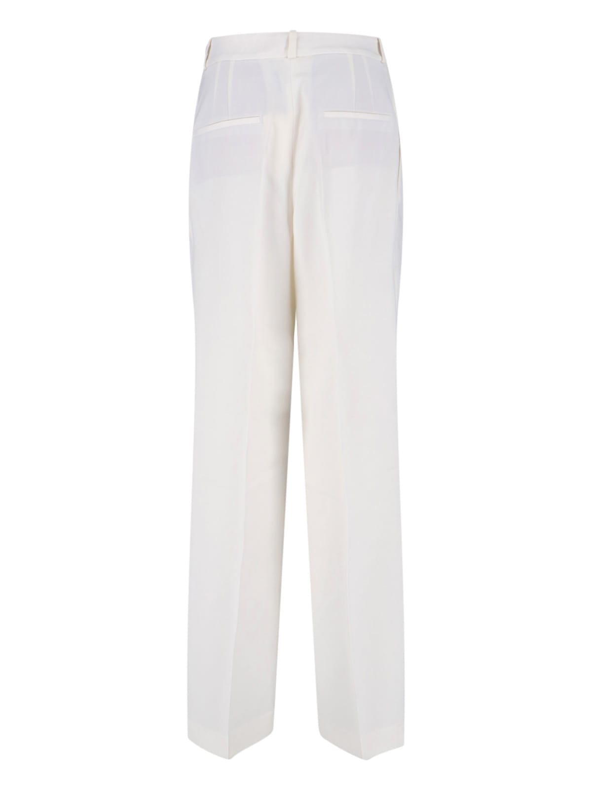 Rohe Róhe High-waisted Straight-leg Trousers With Pleated Front In White
