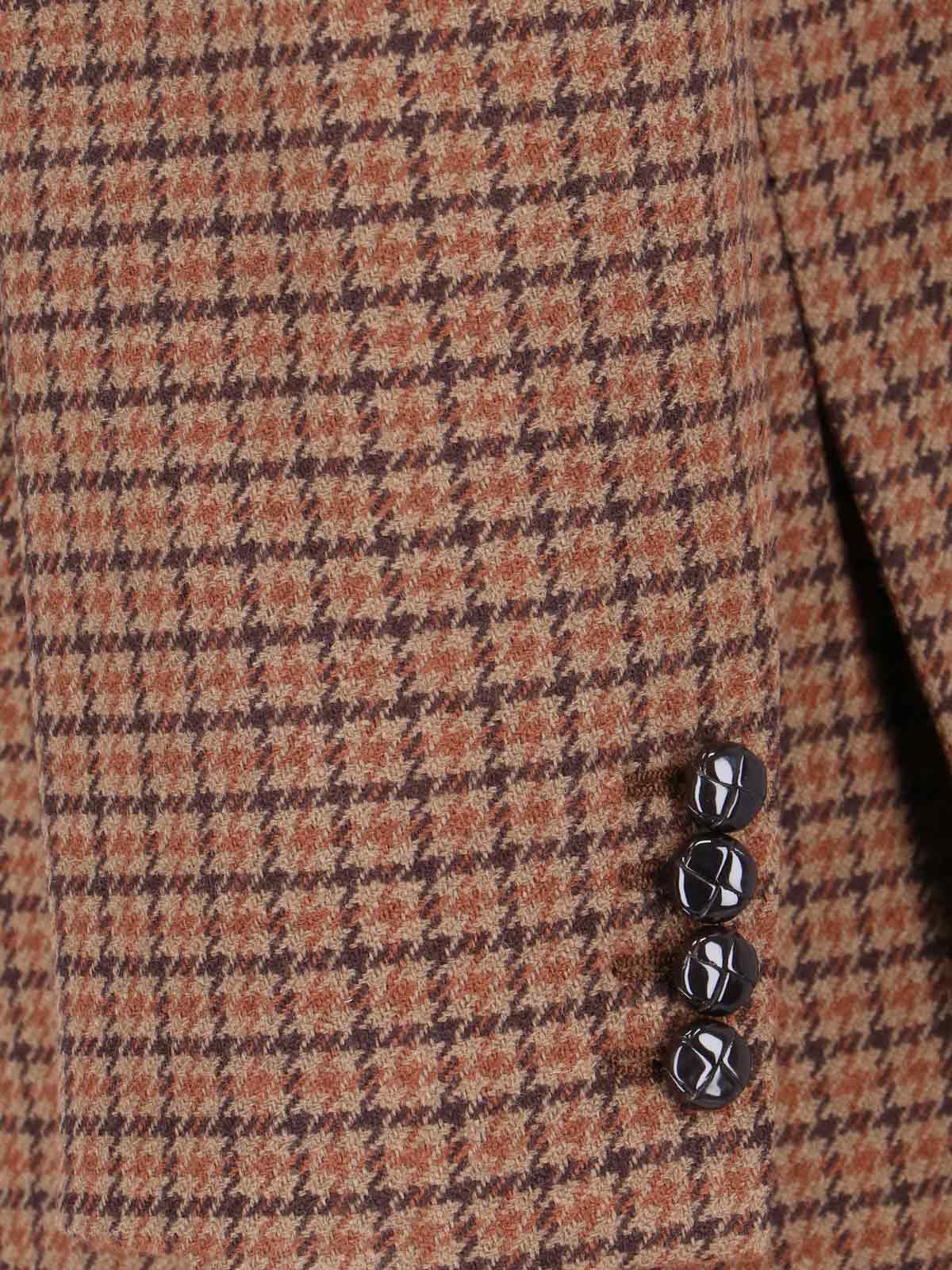 Chloé Checked Double-breasted Wool-blend Blazer In Multi