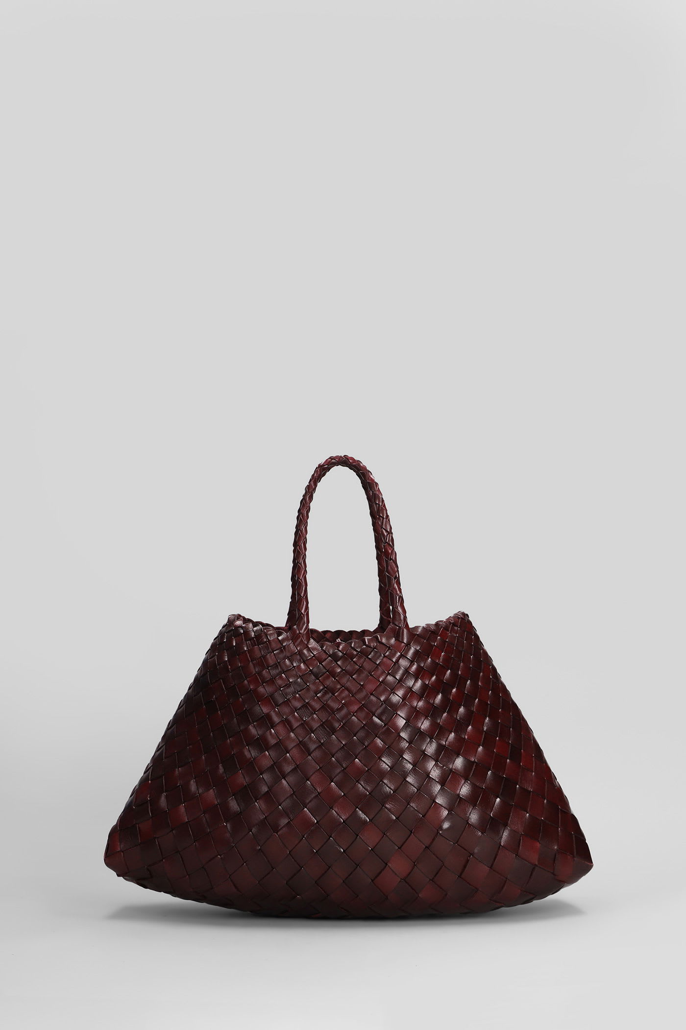 Dragon Diffusion Santa Croce Small Tote In Bordeaux Leather In Burgundy