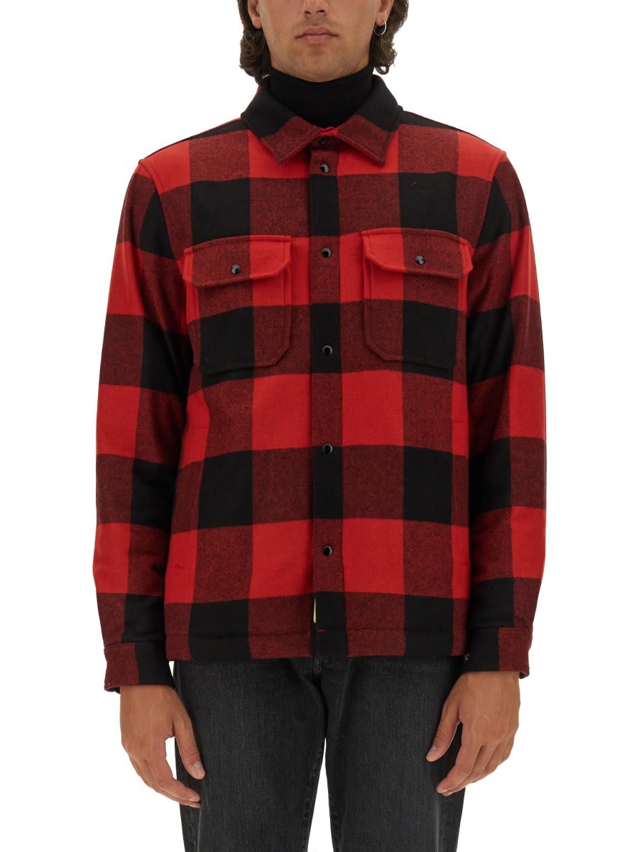 Shop Woolrich Alaskan Check-pattern Overshirt In Red