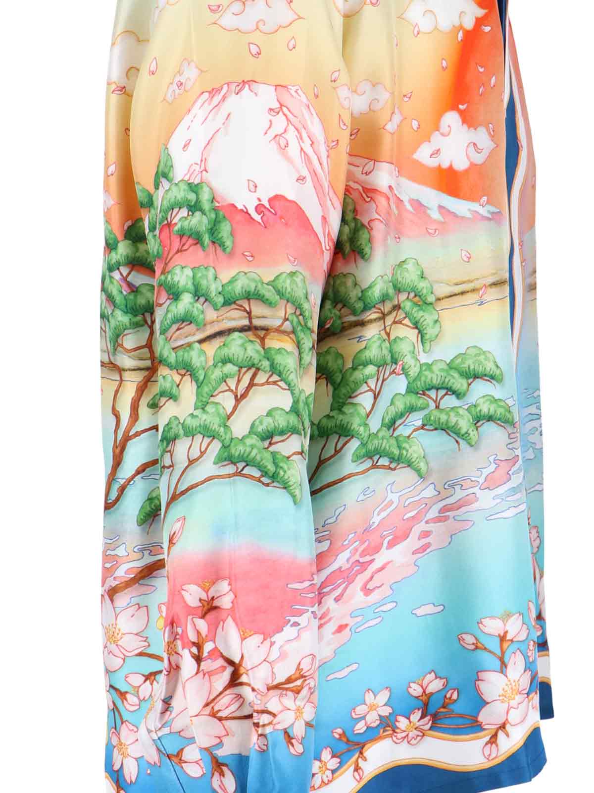 Casablanca Tennis Club Convertible-collar Printed Silk-twill Shirt In Multi