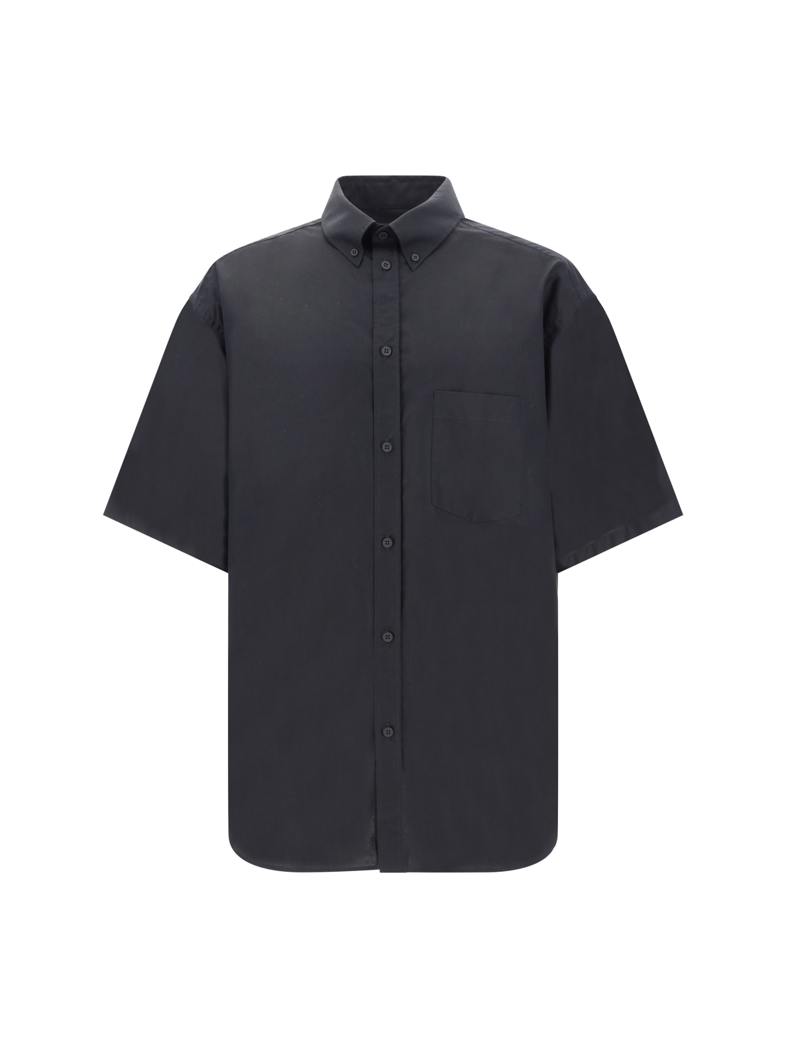 Shop Balenciaga Bowling Shirt In Black