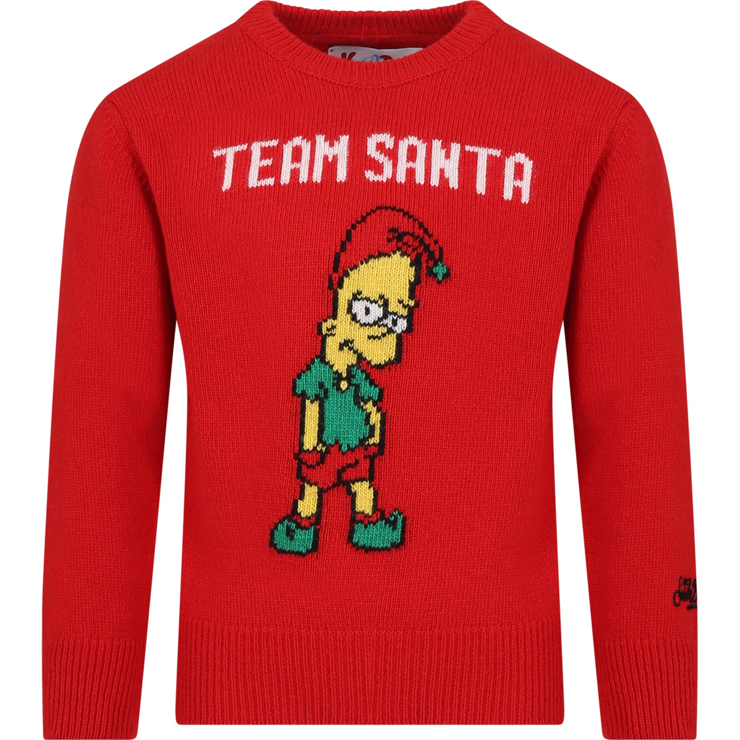 Mc2 Saint Barth Kids' Red Sweater For Boy With Bart Simpson