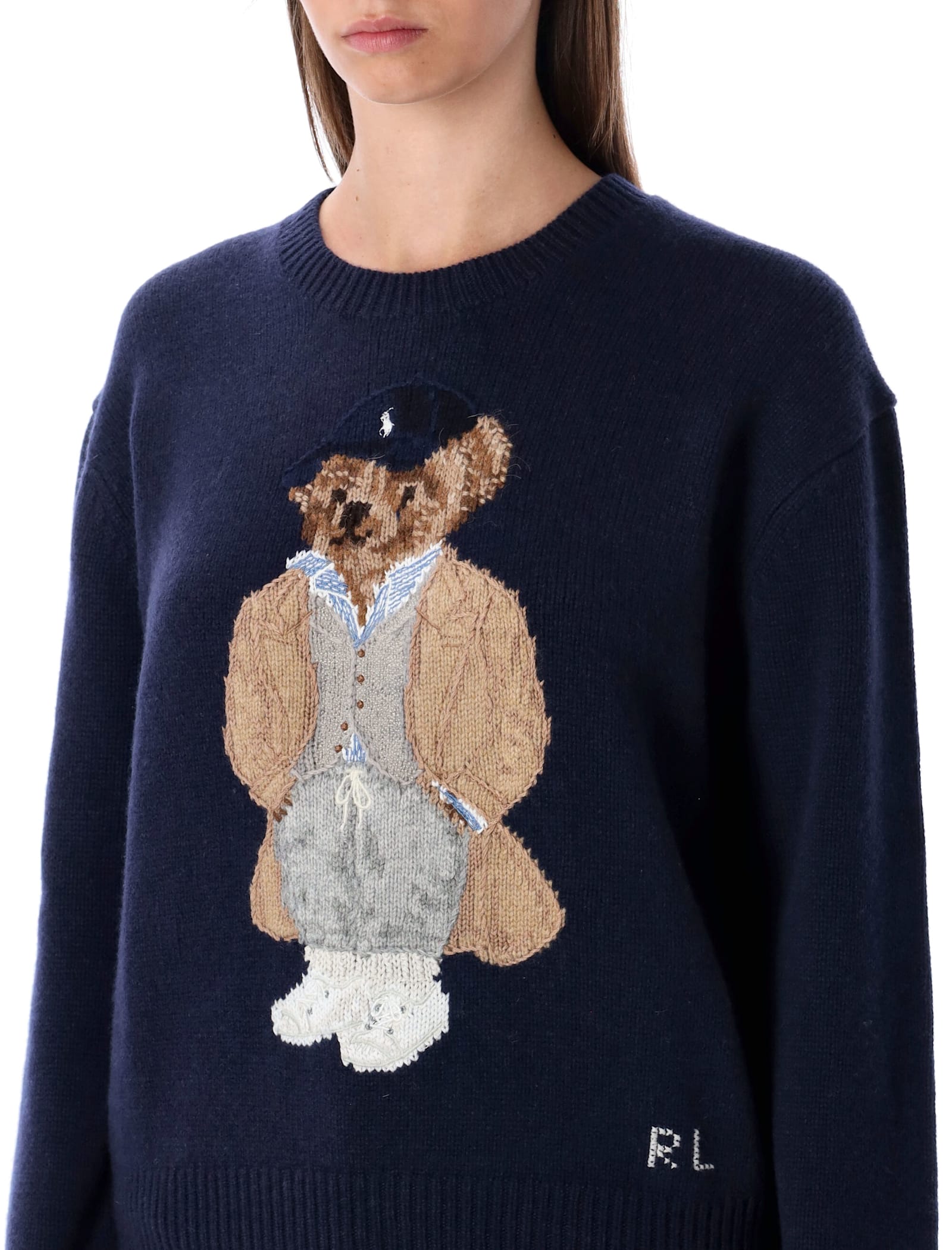 Polo Ralph Lauren Polo Bear Wool Cashmere Sweater In Blue