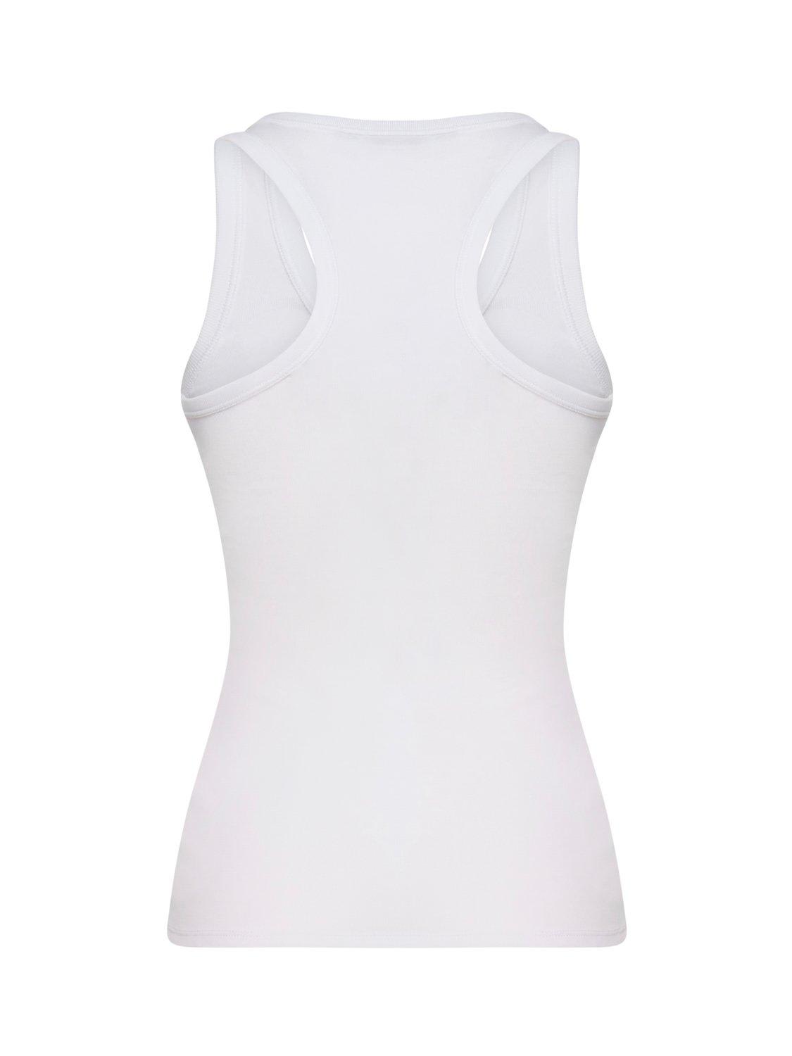Shop Stella Mccartney Logo Embroidered Tank Top In White