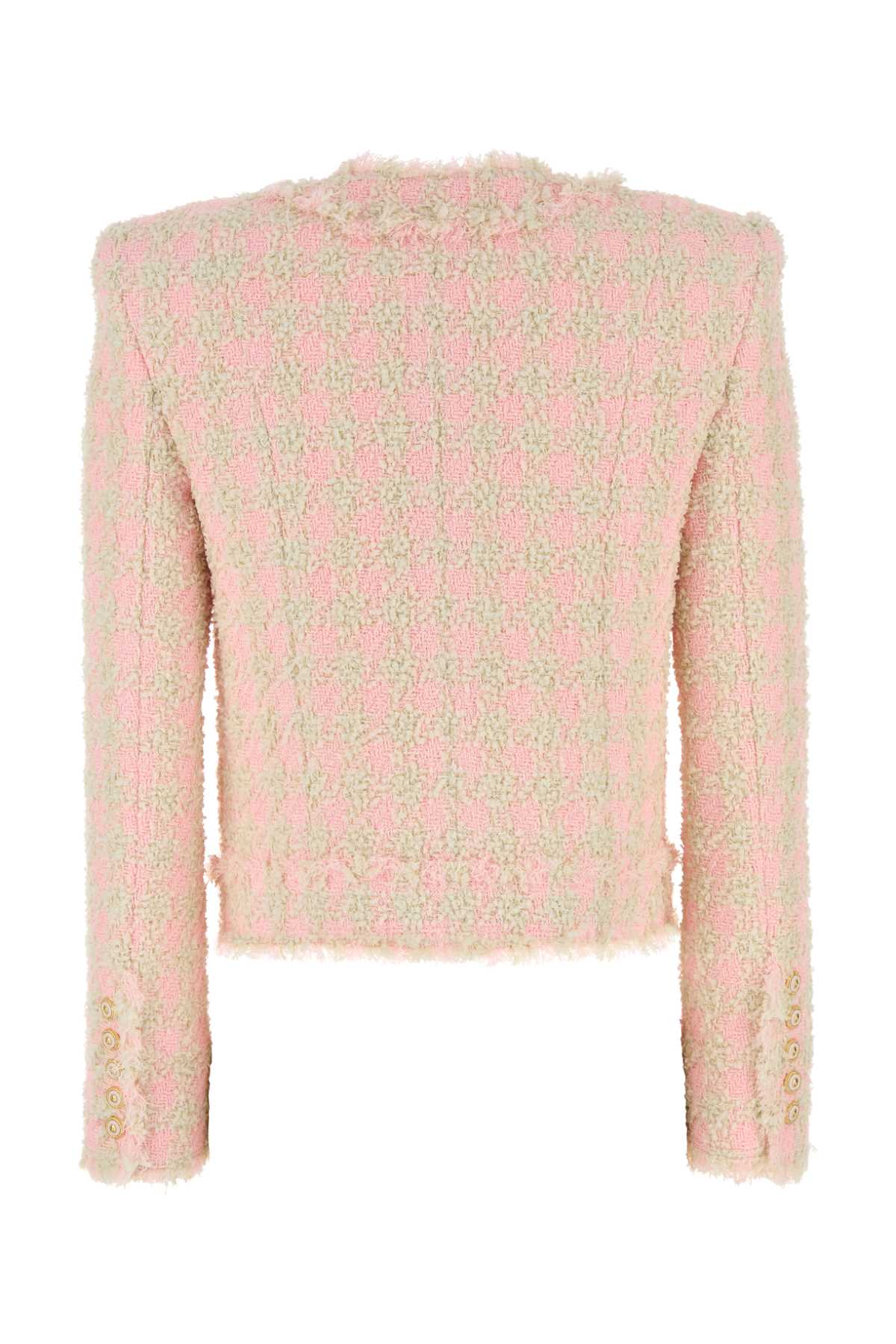 Balmain 5-button Textured Tweed Jacket In Multi