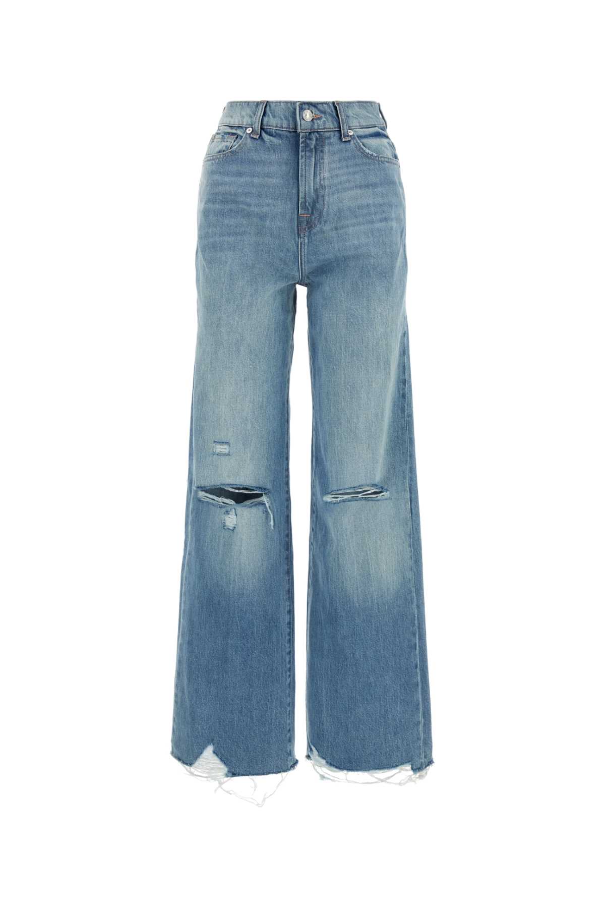 Shop 7 For All Mankind Denim Scout Wide-leg Jeans In Blue