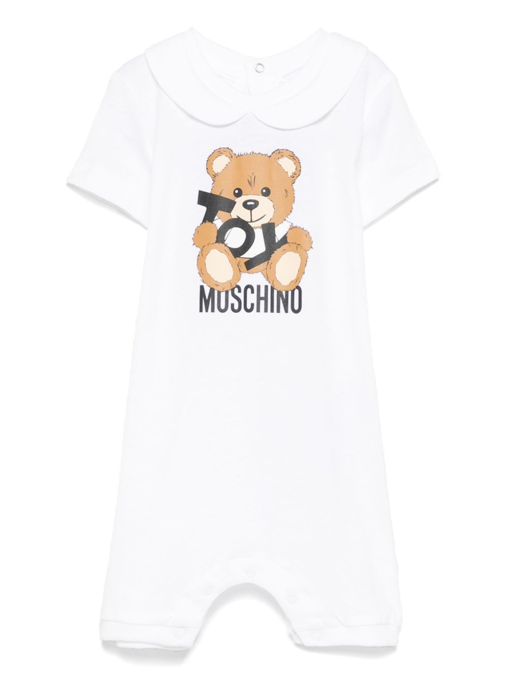 Moschino Kids Leo Teddy Print Romper In White