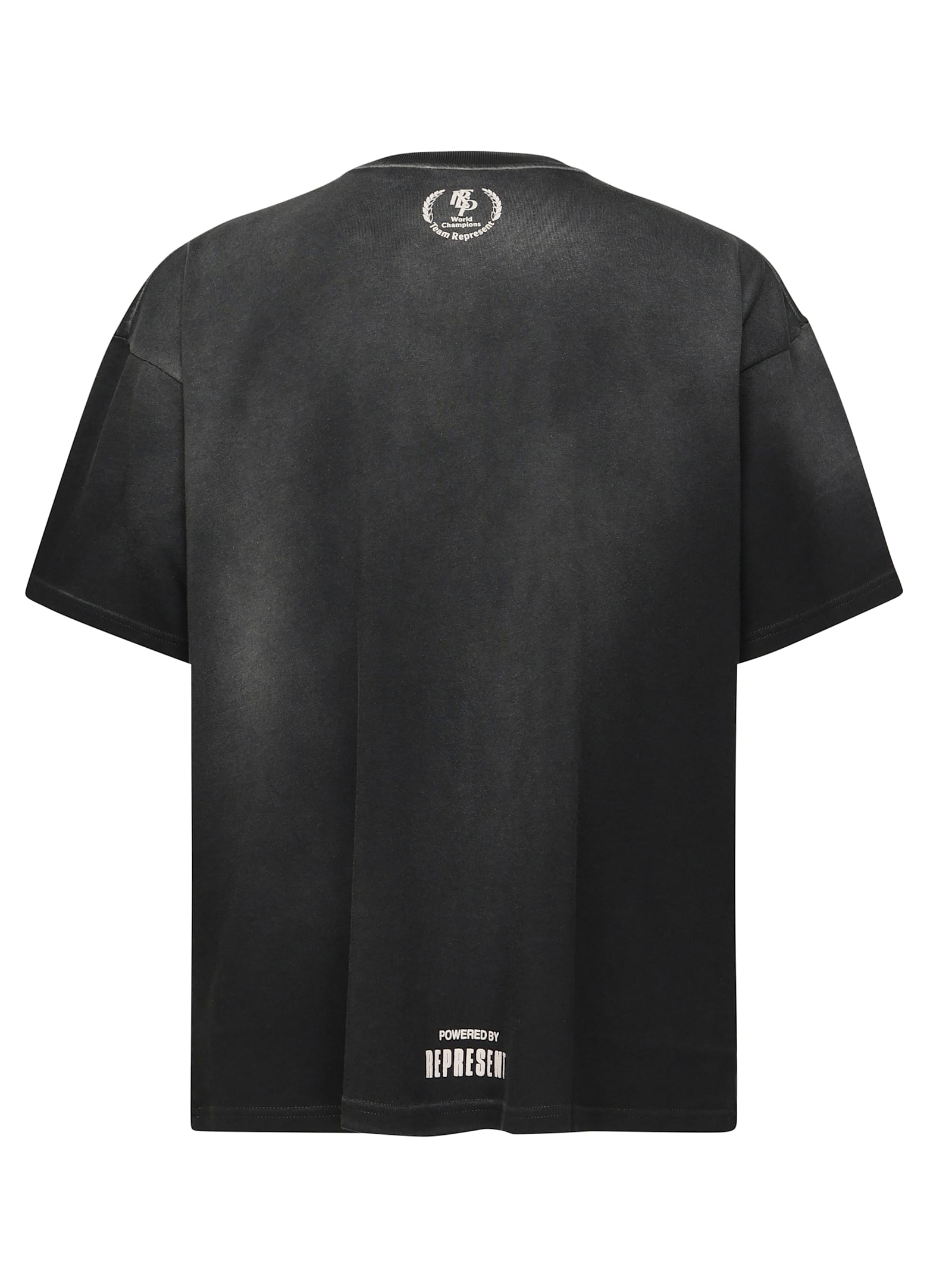 Represent World Championship Printed Cotton T-shirt In Faded Black