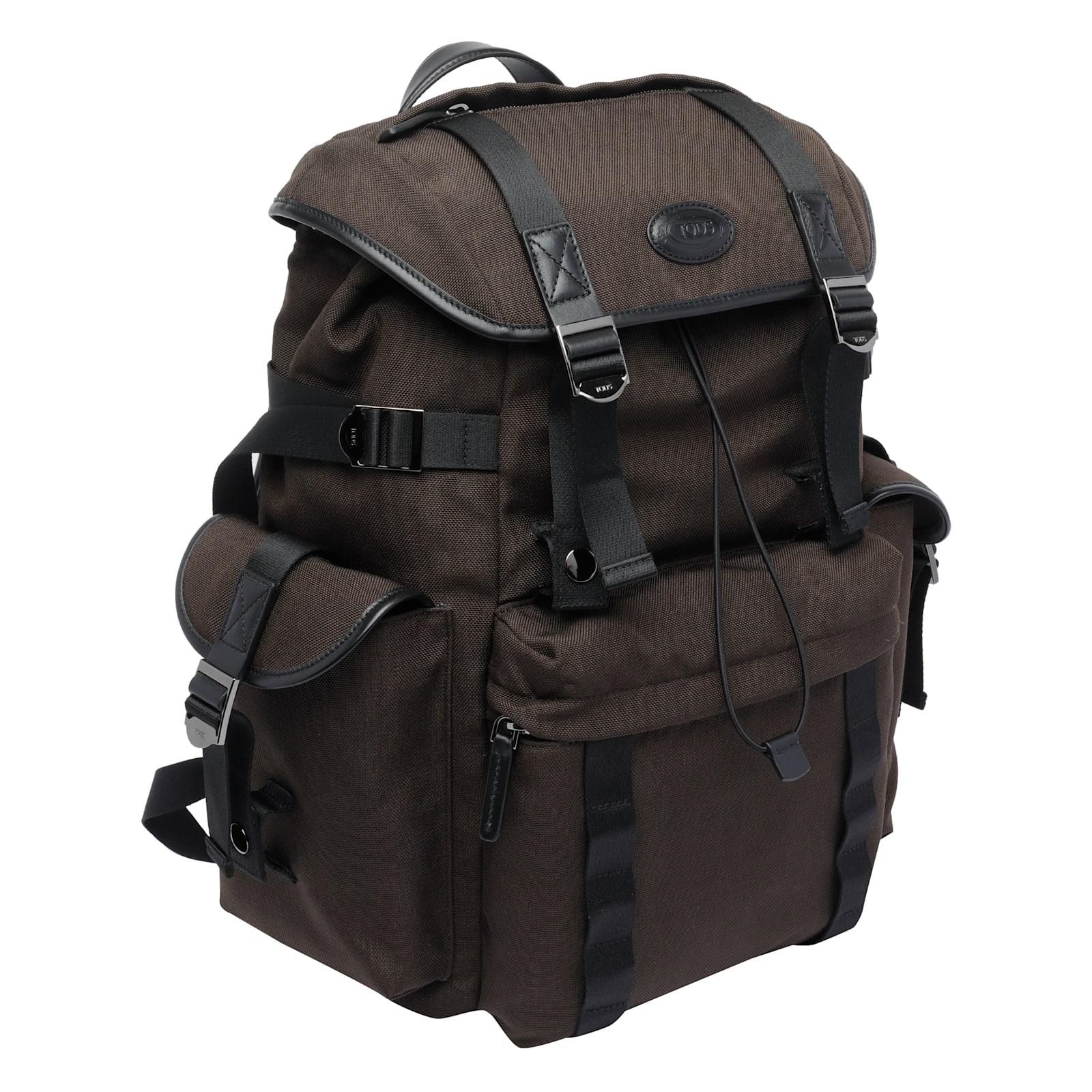 Tod's Backpack In Medium Fabric And Leather In Brown