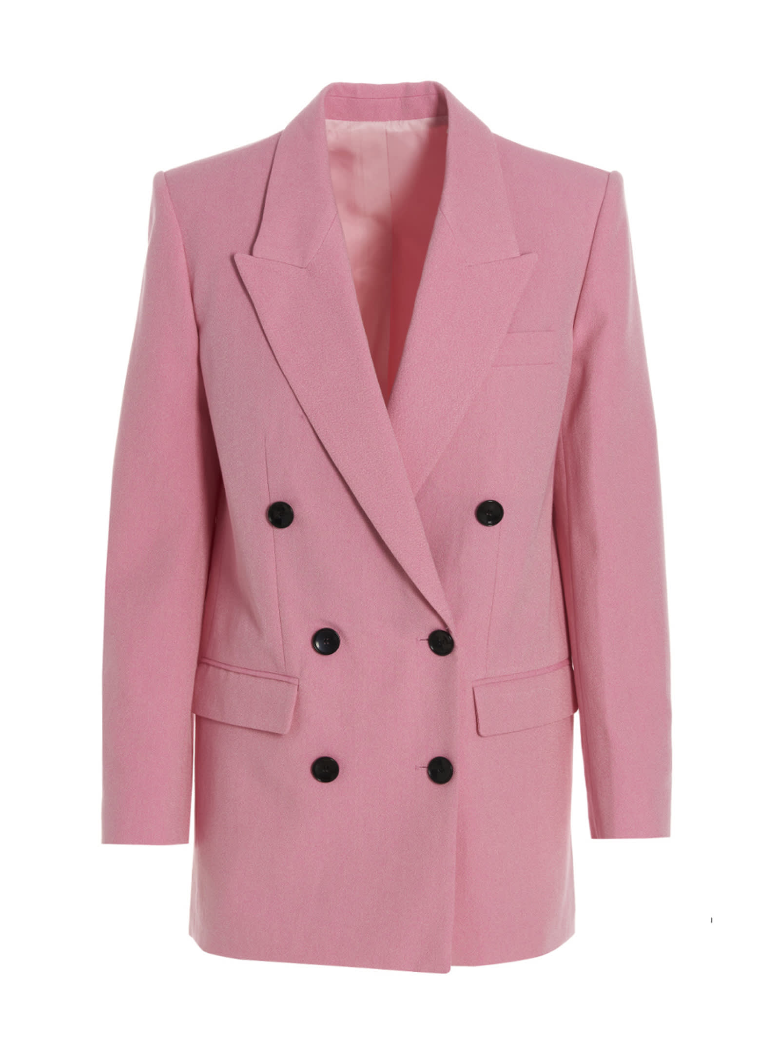 Isabel Marant Nevim Double-breasted Wool Blazer In Pink | ModeSens