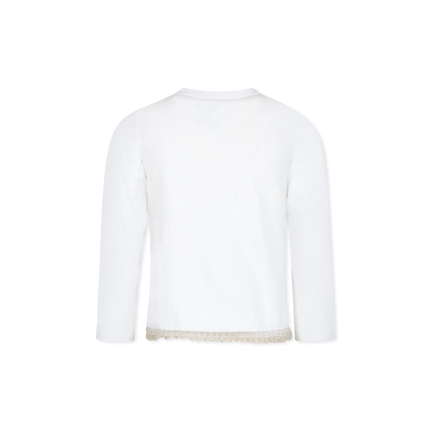 Shop Caffe' D'orzo Ivory T-shirt For Girl