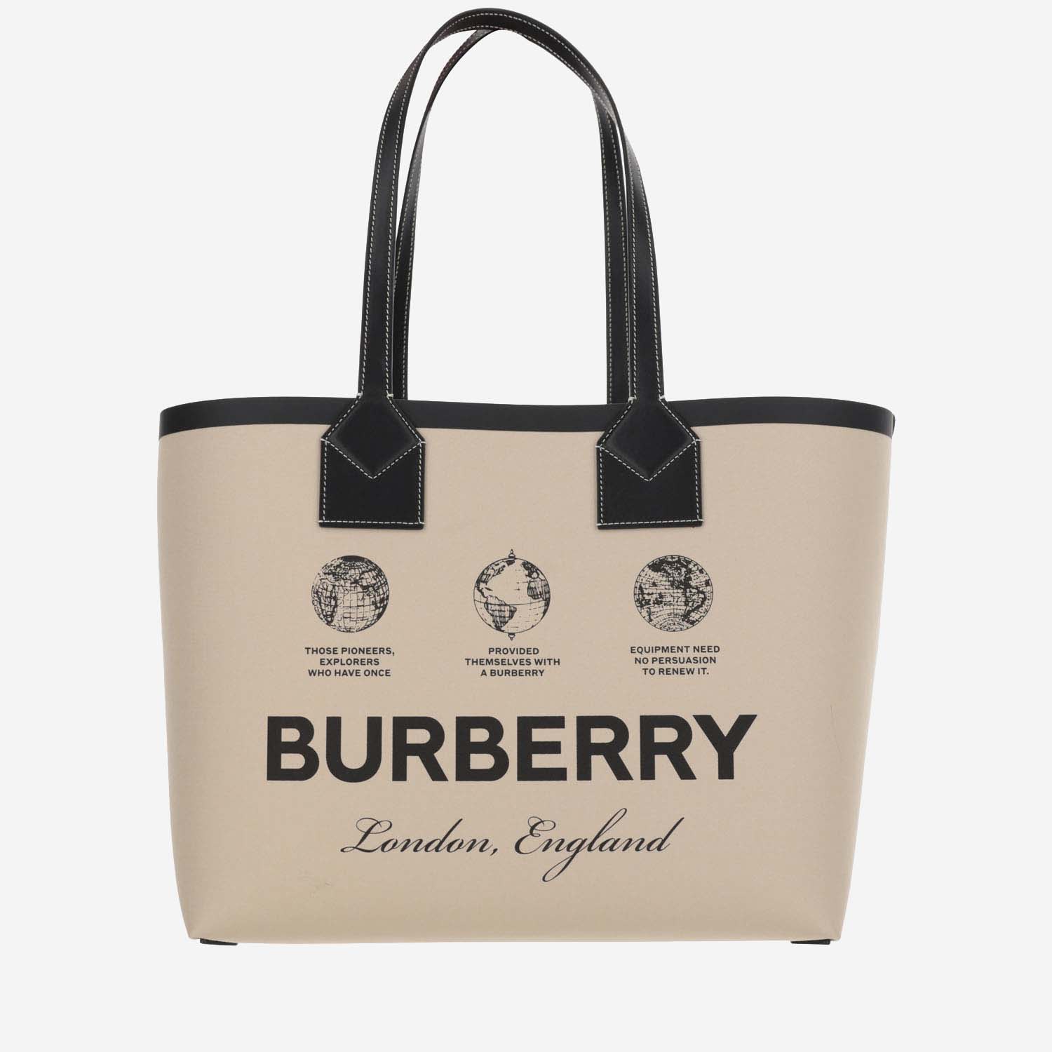 Shop Burberry Medium London Tote Bag In Beige