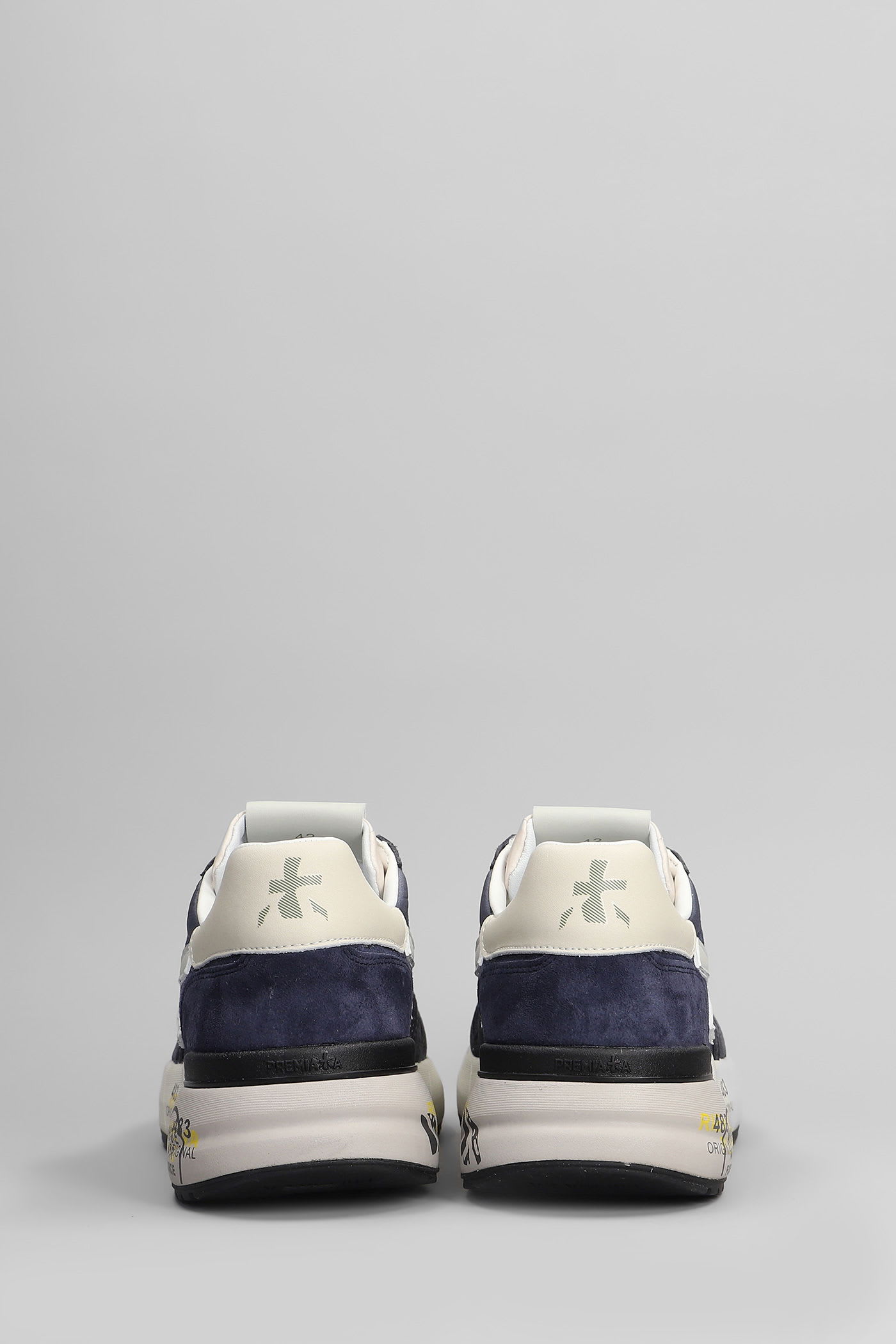 Premiata Low Top Mick Sneakers With Contrasting Sole In Blue