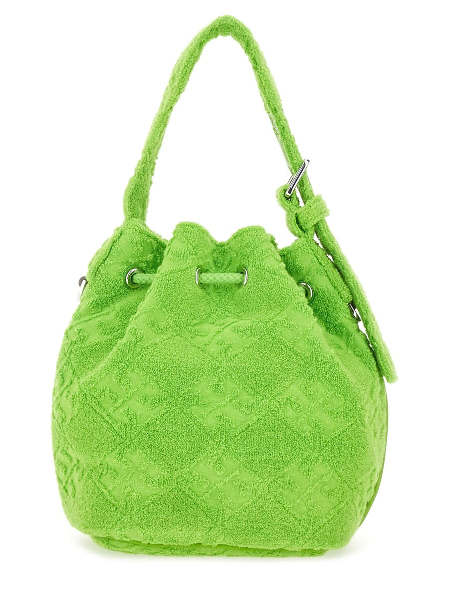 Tory Burch Oversized T Monogram Bucket Bag In Green