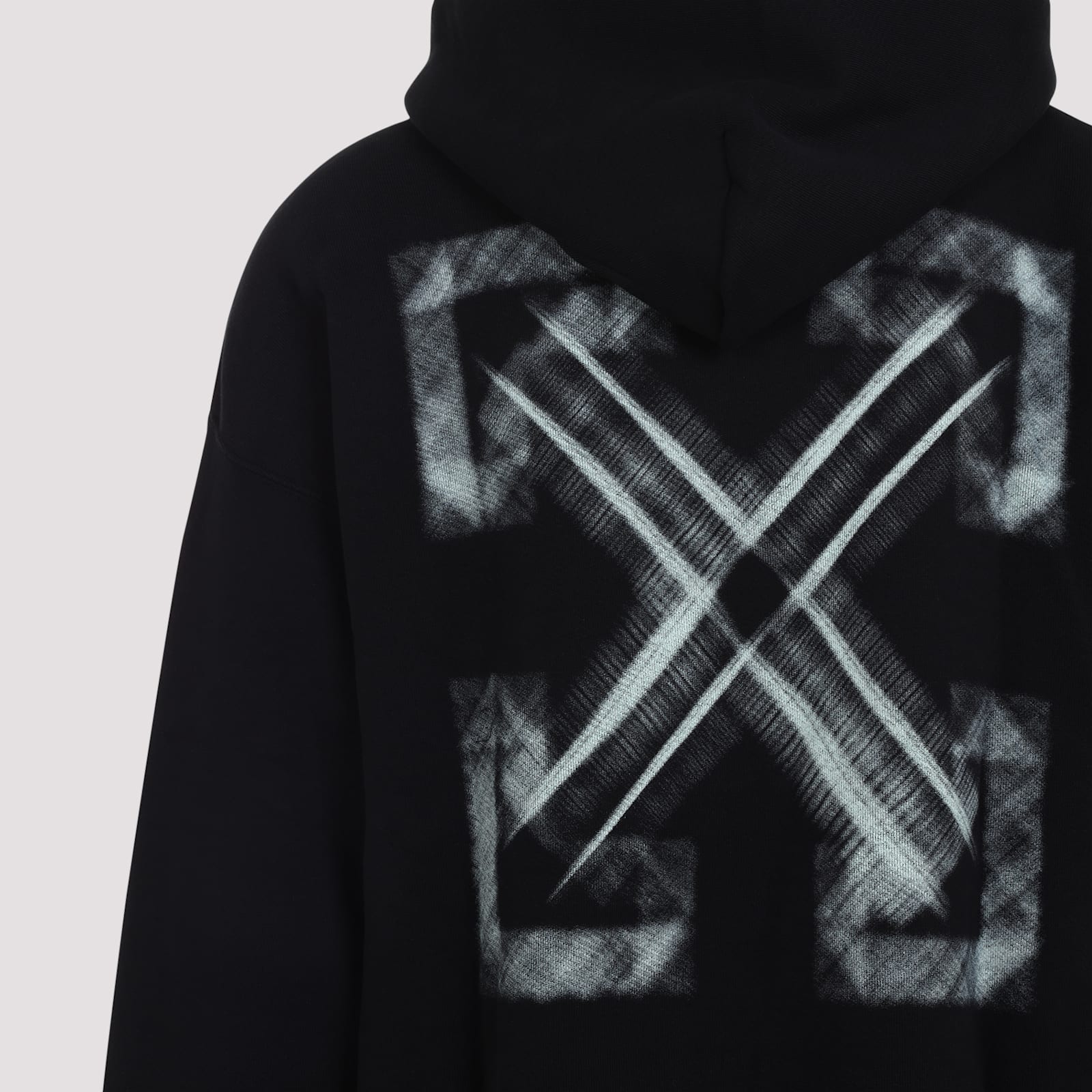 Off-white Hooded Sweatshirt Featuring Graphic Print In Black