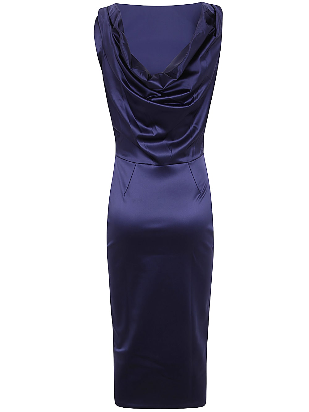 Shop La Petit Robe Di Chiara Boni Ajour Satin Dress Jersey In Myrtille