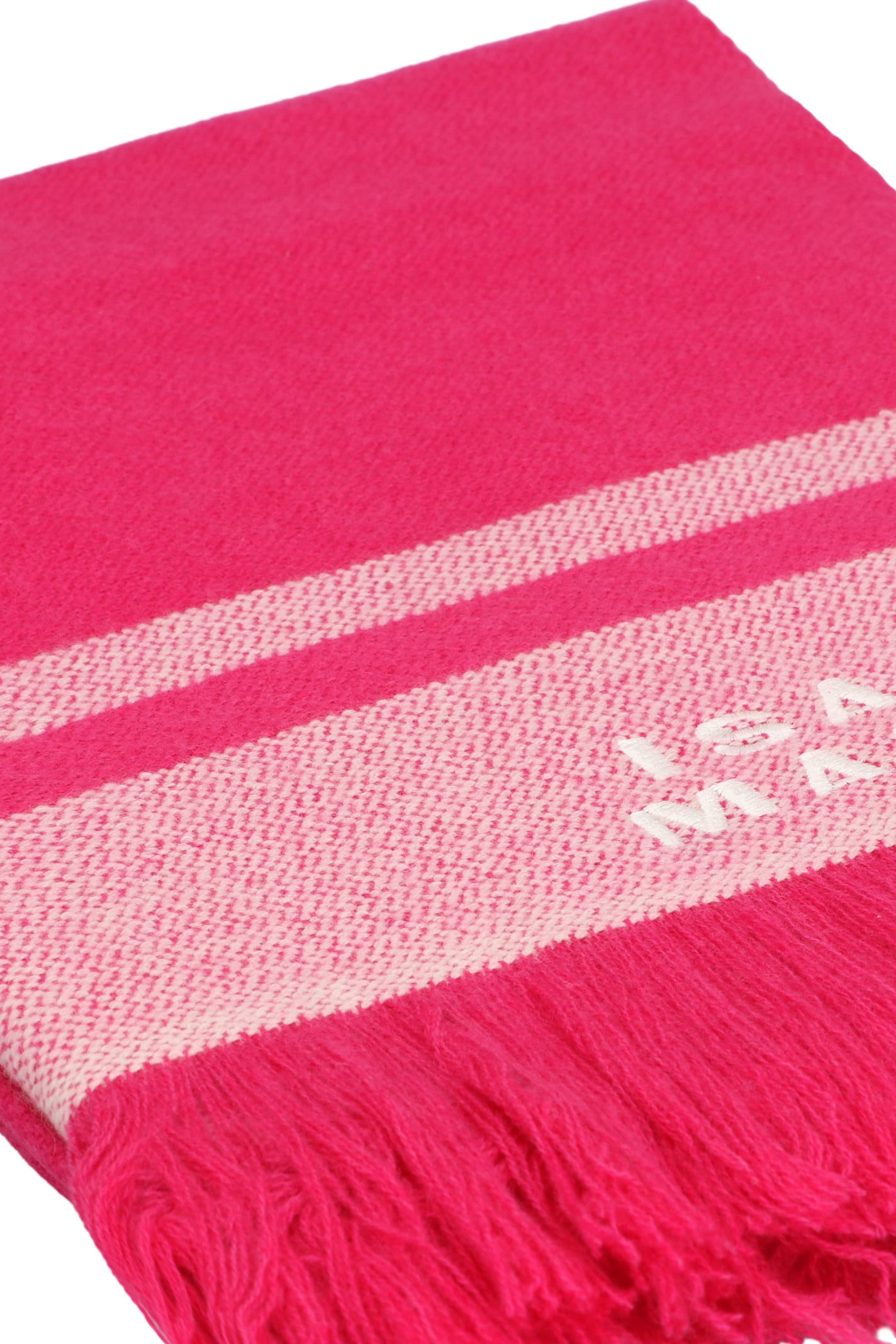 Shop Isabel Marant Anika Wool And Cashemre Scarf In Fuchsia