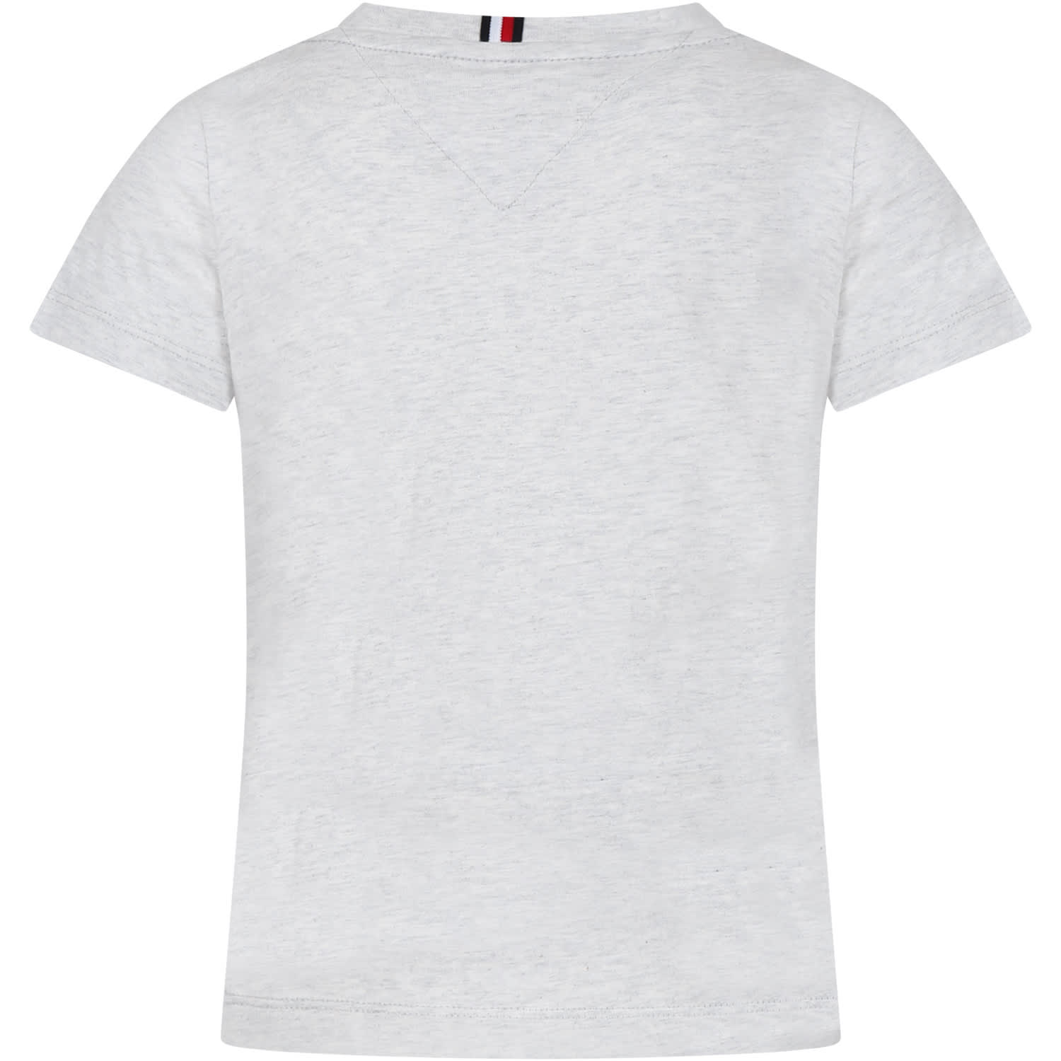 Shop Tommy Hilfiger Gray T-shirt For Boy With Logo In Grey