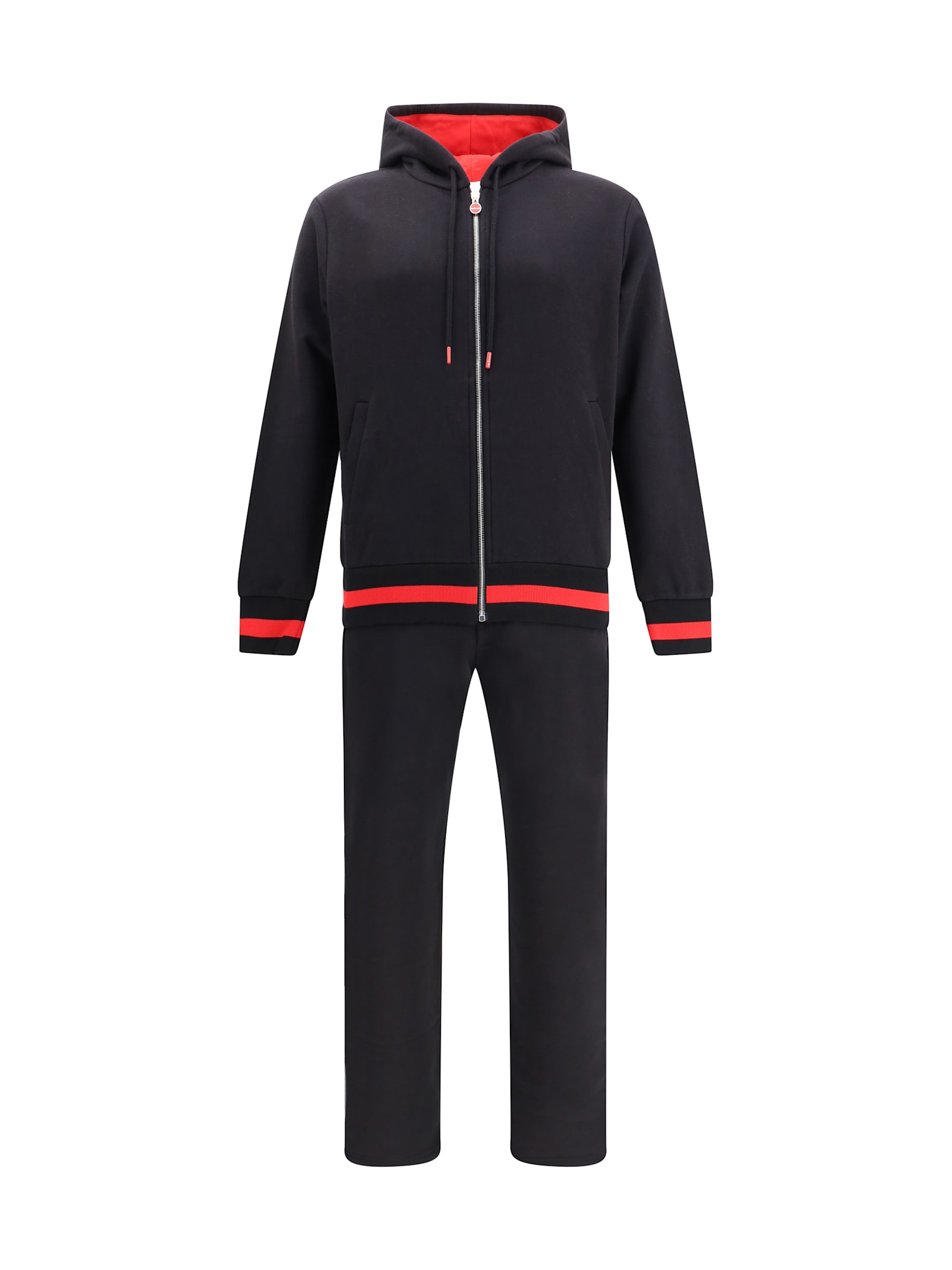 Kiton Logo-embroidered Hooded Tracksuit In Multi