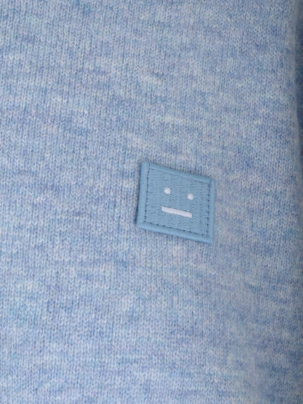 Shop Acne Studios Face Logo Patch Crewneck Sweater In Blue