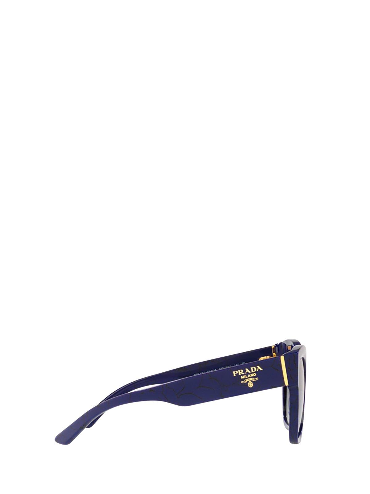 Shop Prada Butterfly-frame Logo-printed Sunglasses In 18d5w1