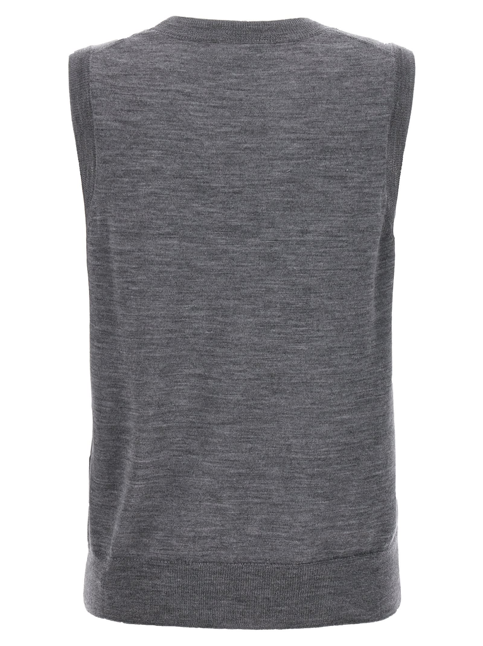 Shop P.a.r.o.s.h Wool Blend Vest In Gray