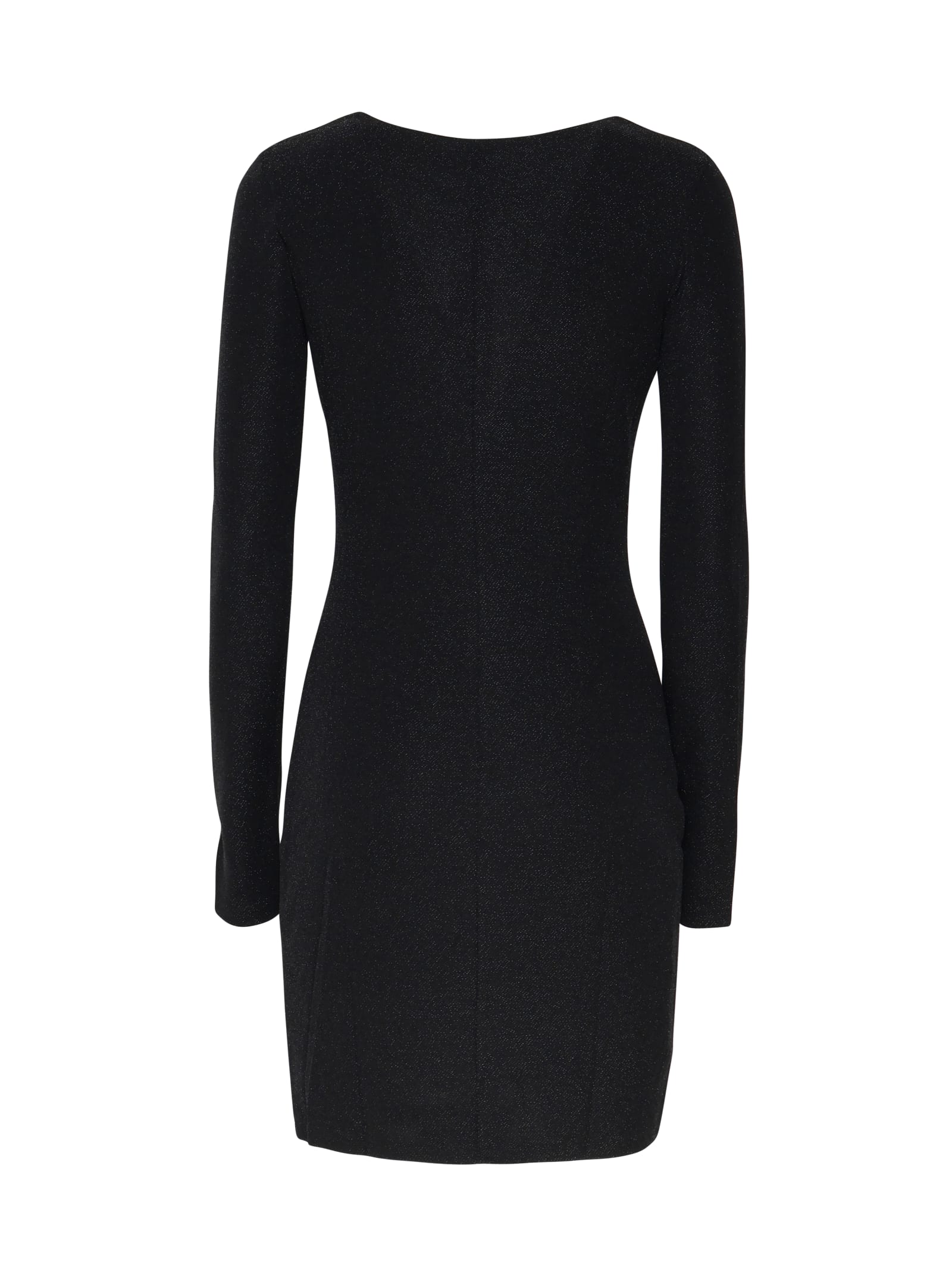 Shop Just Cavalli Fitted Minidress With Circle Snake Cut-out In Black