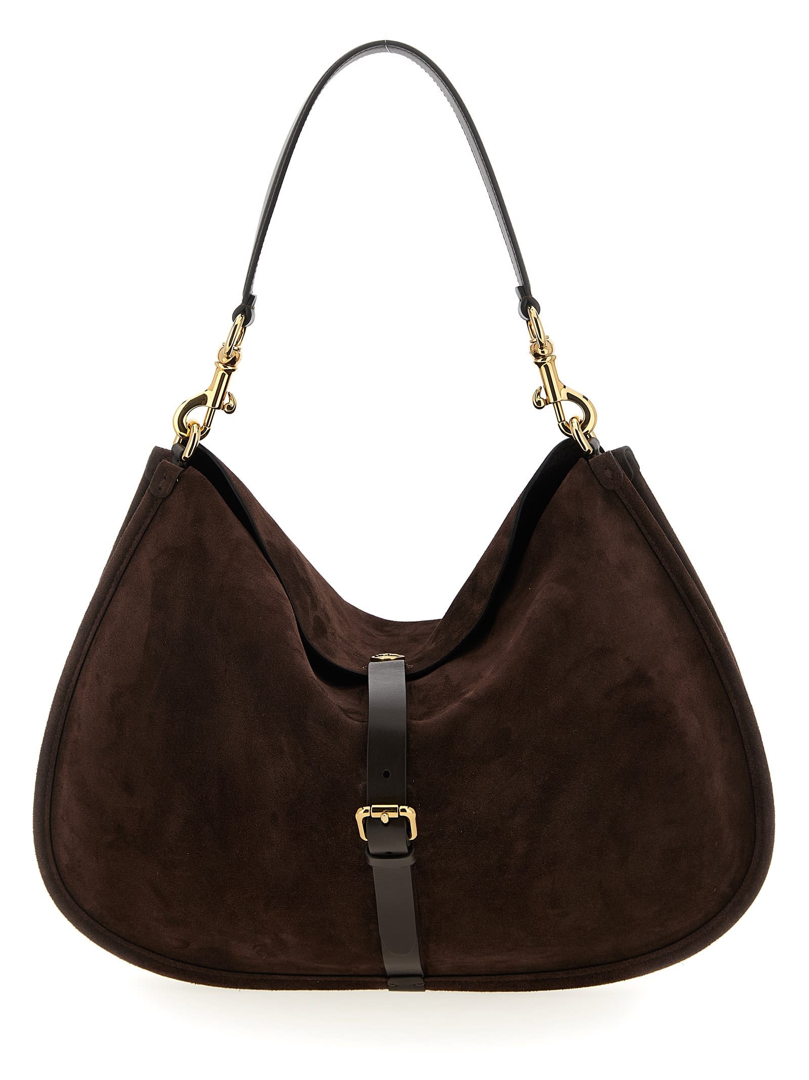 Etro Suede Shoulder Bag In Brown