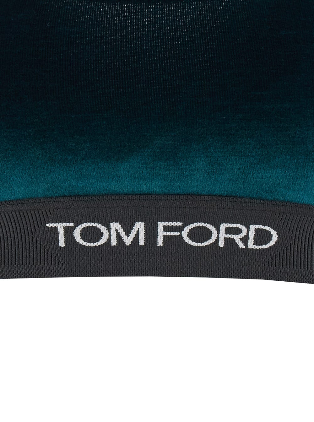 Shop Tom Ford Green Sports Bra With Logo In Tech Fabric Woman