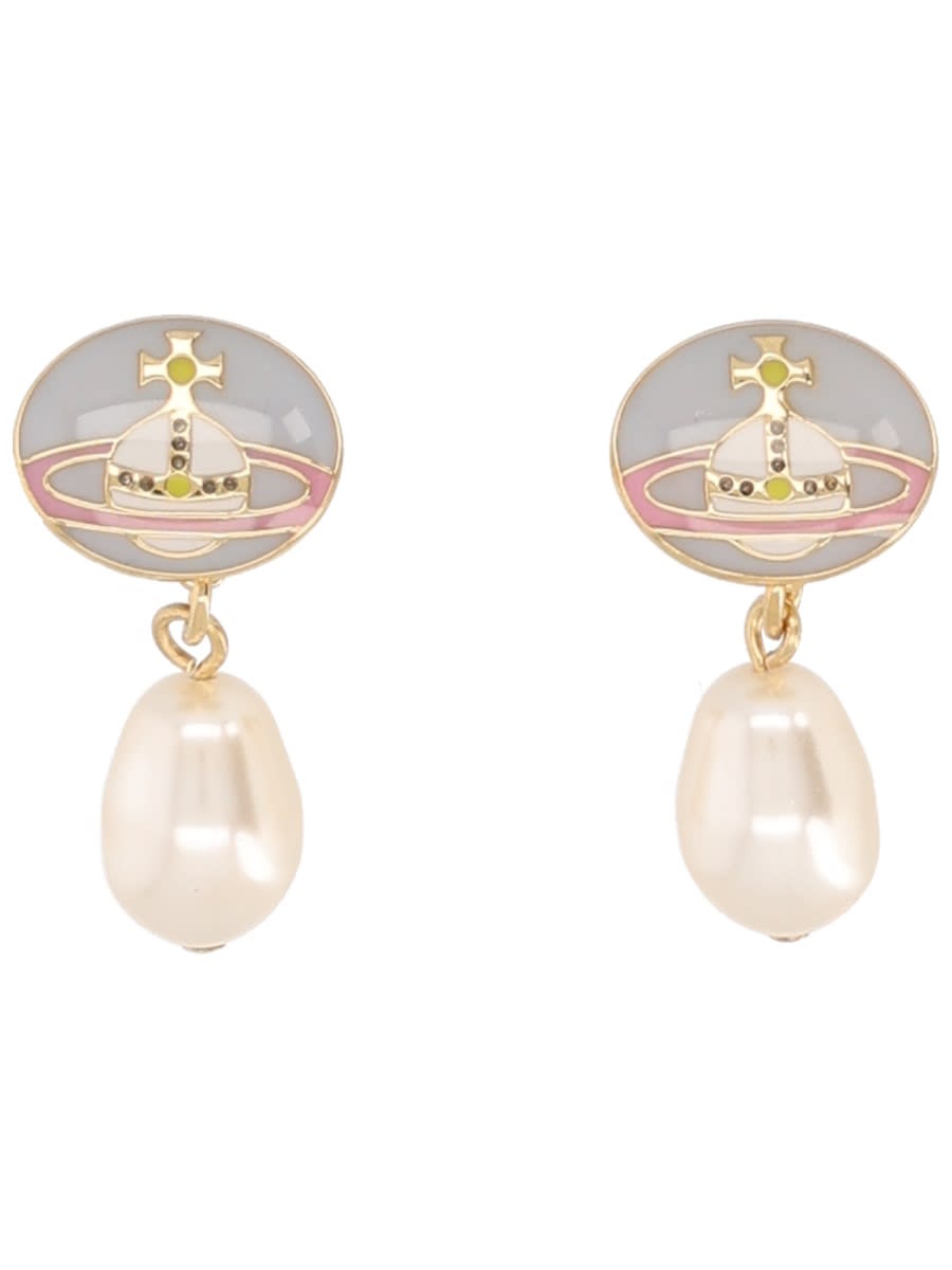 Vivienne Westwood Pearl Drop Earrings Gold-tone Finish In Gold